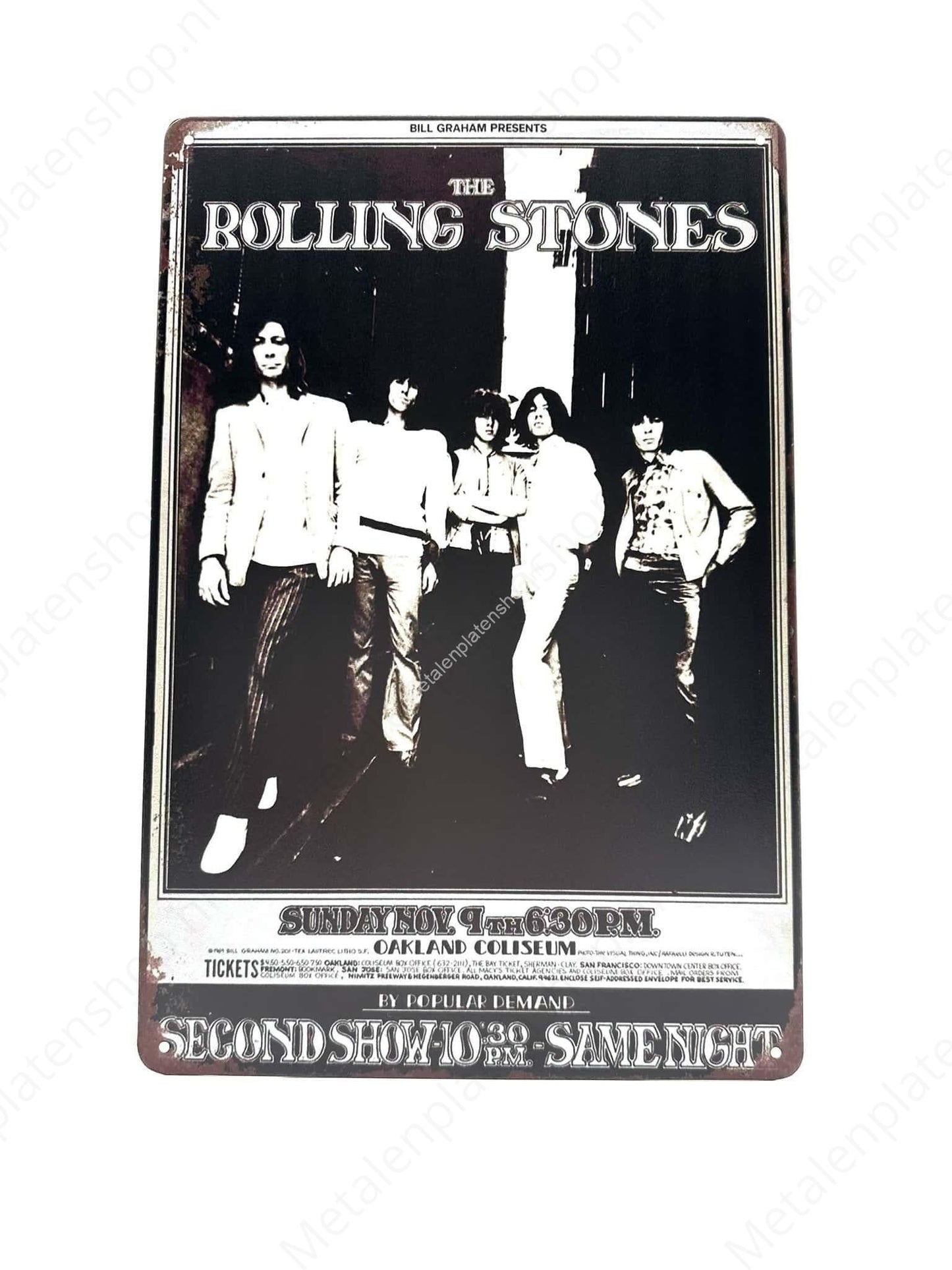The Rolling Stones - Poster - Oakland Coliseum - Metal Wall Sign