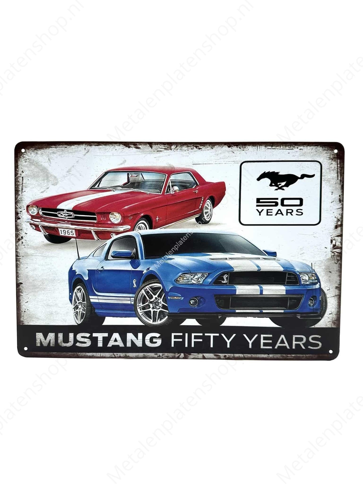 50 Jahre - Mustang - Fifty Years - Metallwandschild