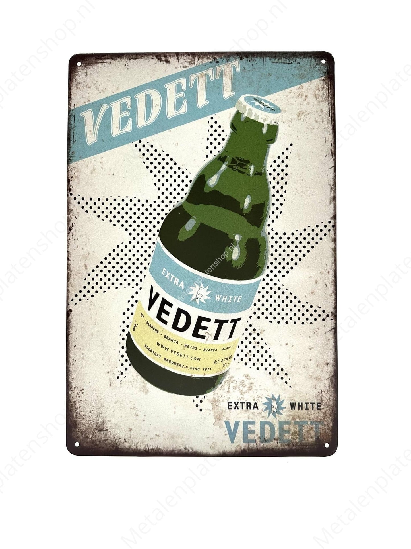 Vedett – Extra Weiß – Metallwandschild