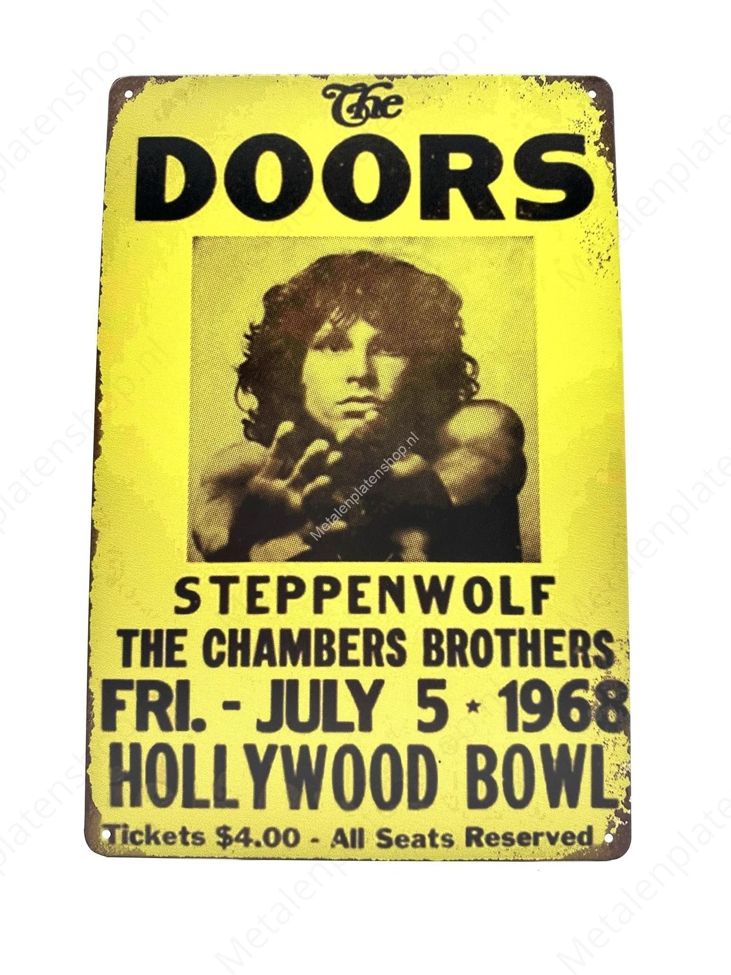 The Doors – Steppenwolf – The Chambers Brothers – Metallwandschild