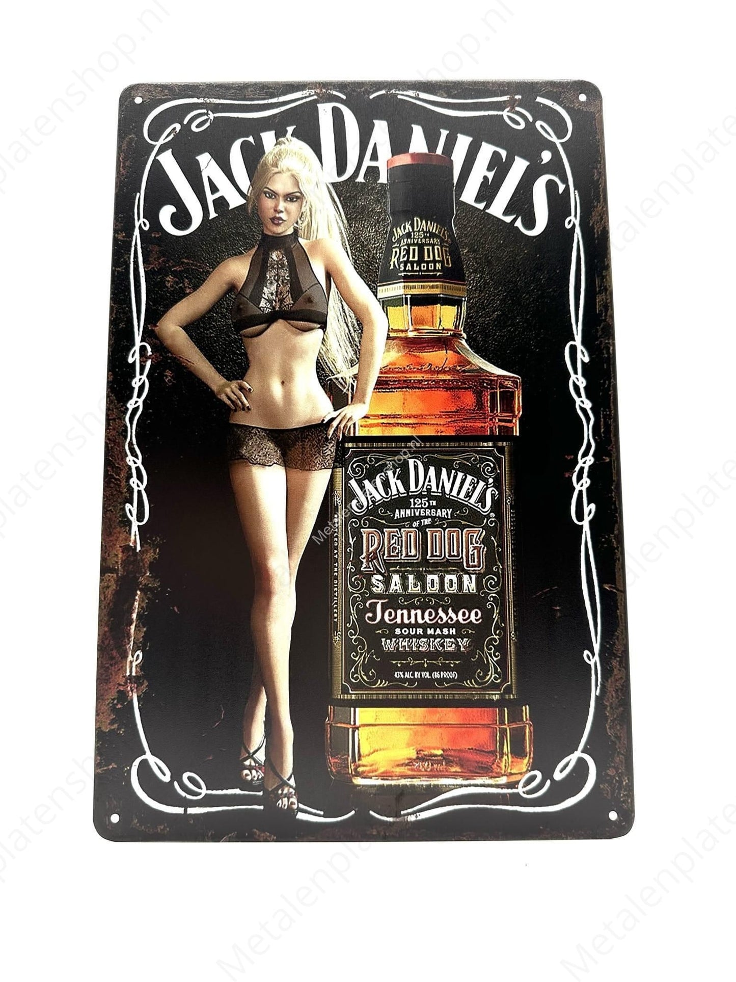 Jack Daniels – Red Dog – Frau – Metallwandschild