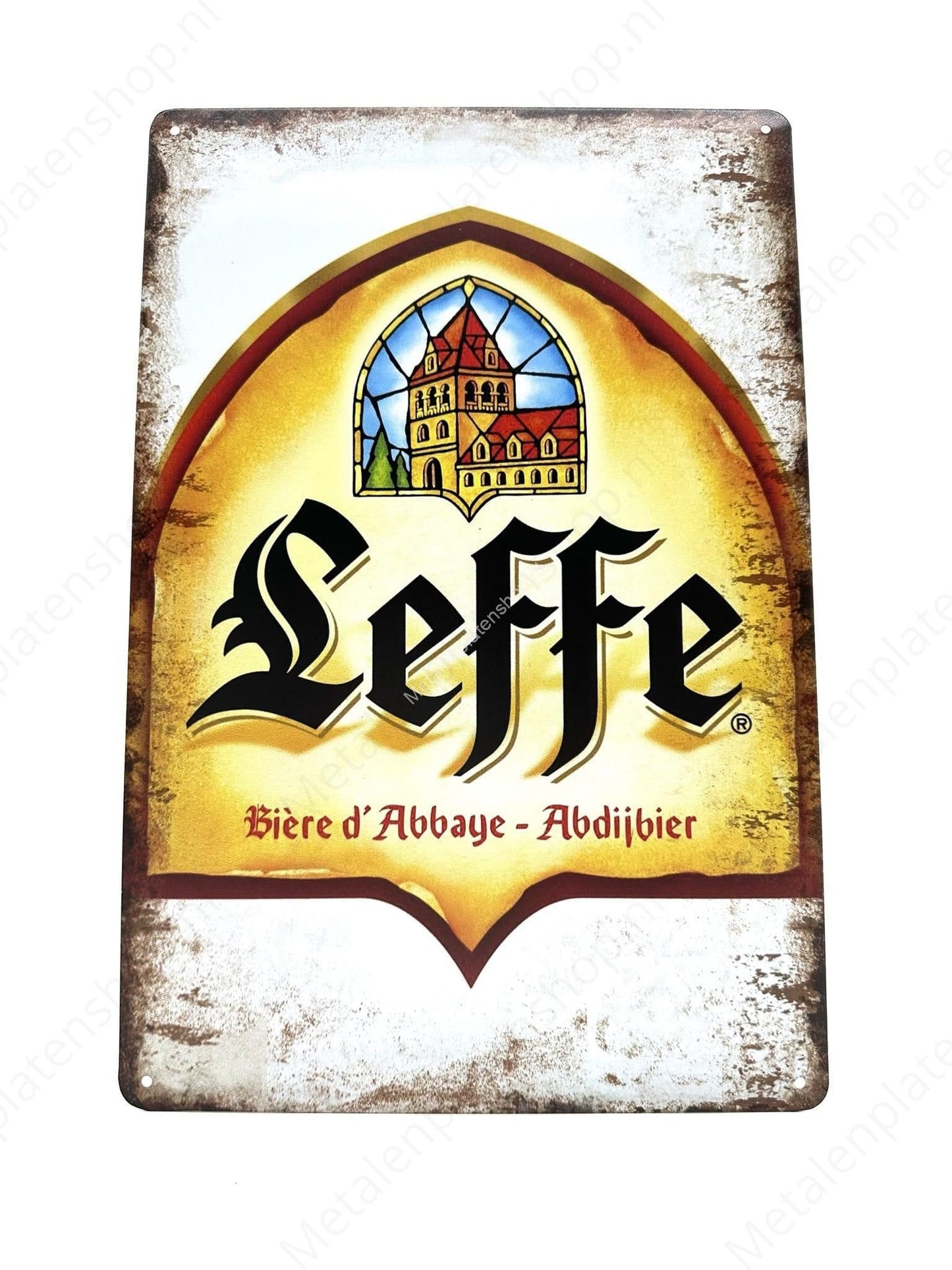 Leffe - Biere d' Abbaye - Abteibier - Metallwandschild