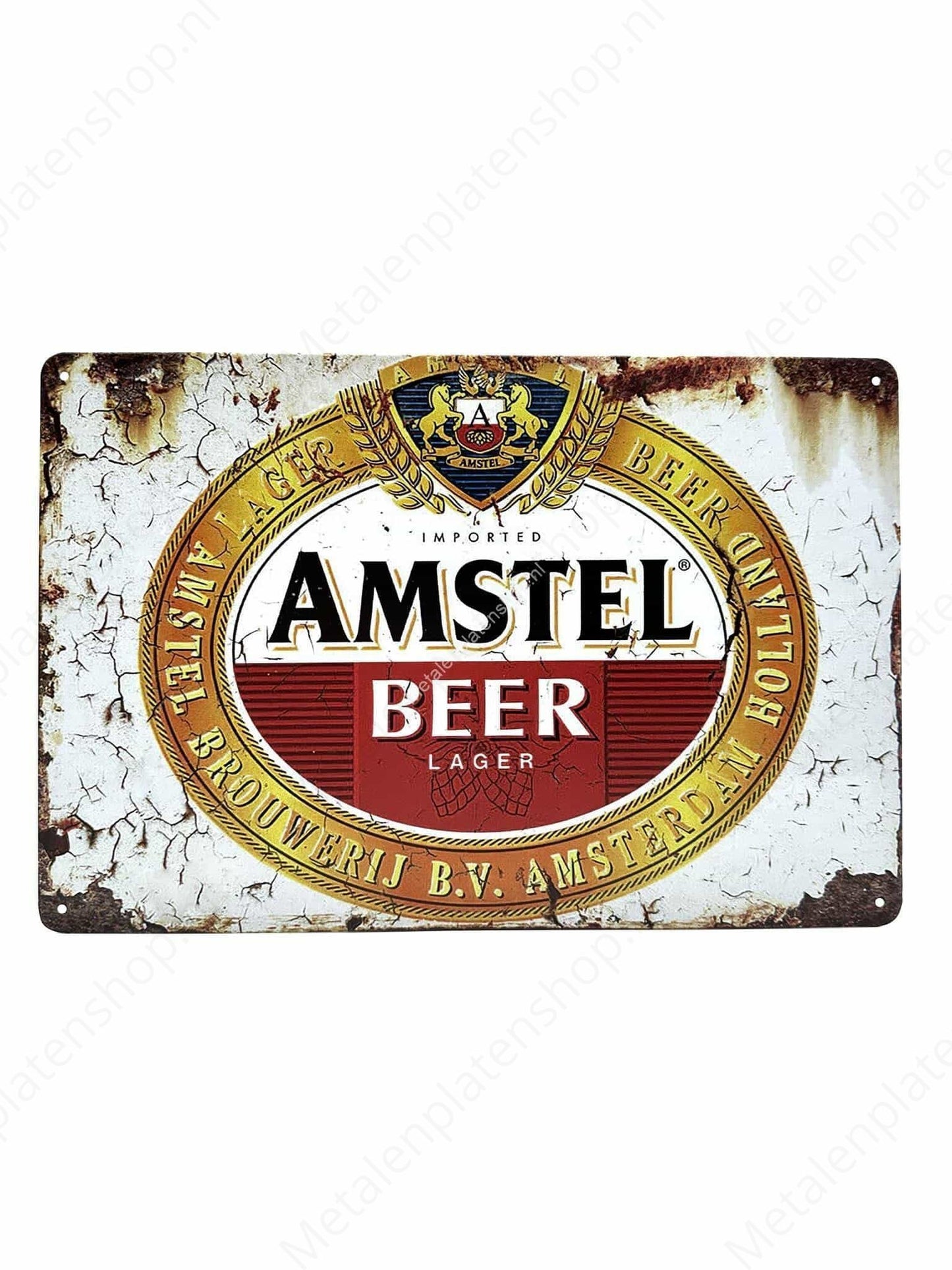 Amstel Bier – Lager – Brauerei – Metallwandschild