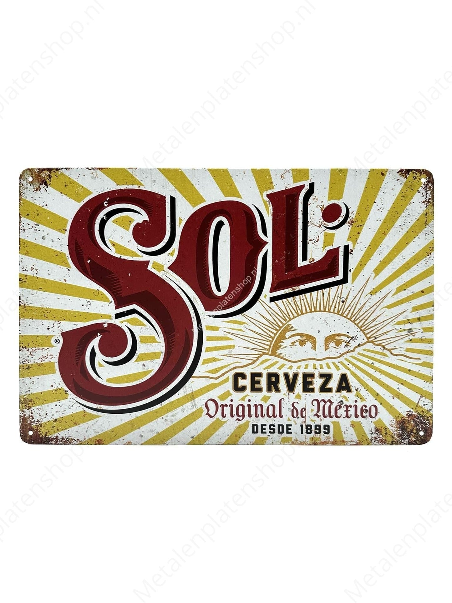 Sol. - Cerveza - Metallwandschild
