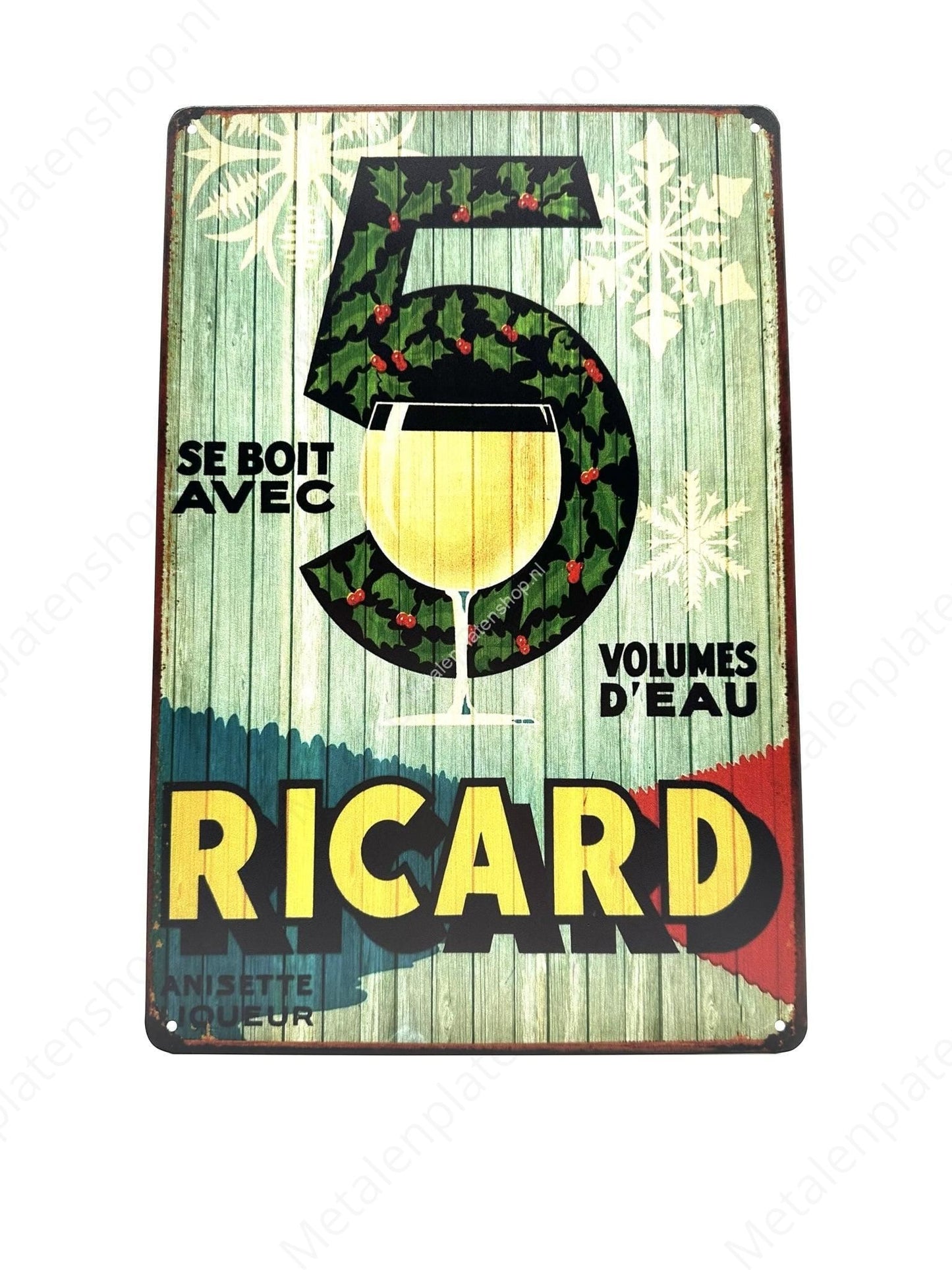 RICARD - Se boit AVEC - Metallwandschild