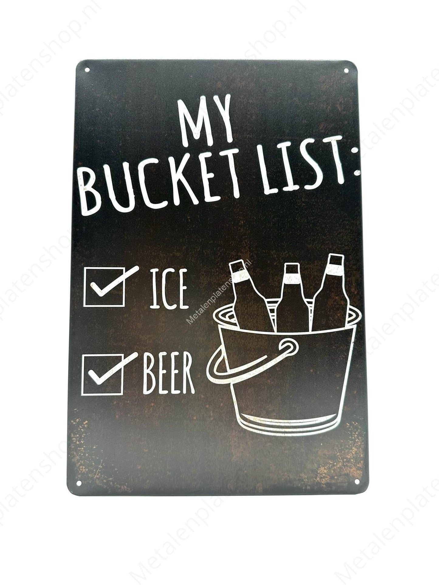 Meine Bucket List – Eis &amp; Bier – Metallwandschild