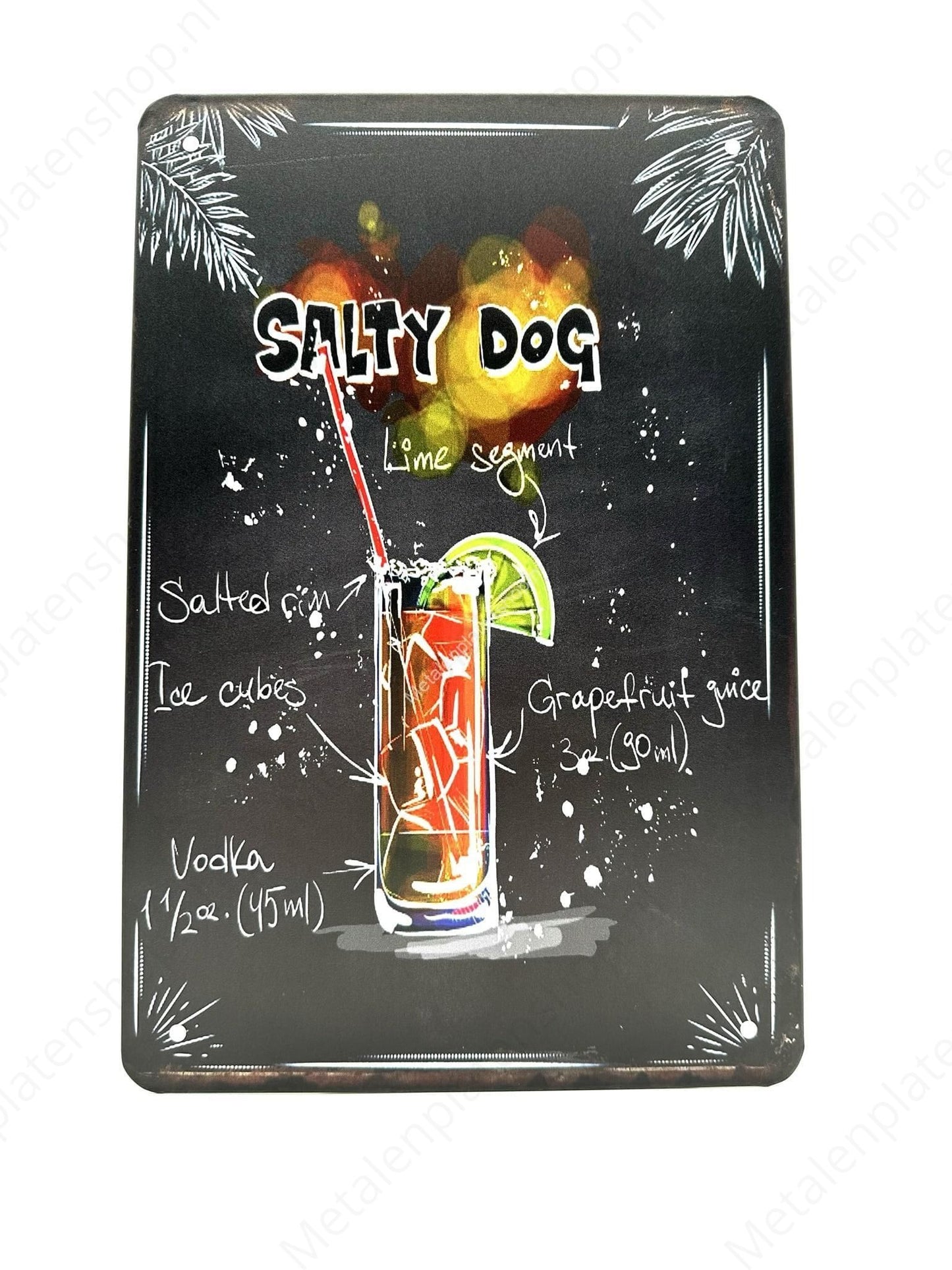 Salty Dog - Cocktail Sign - Metal Wall Sign
