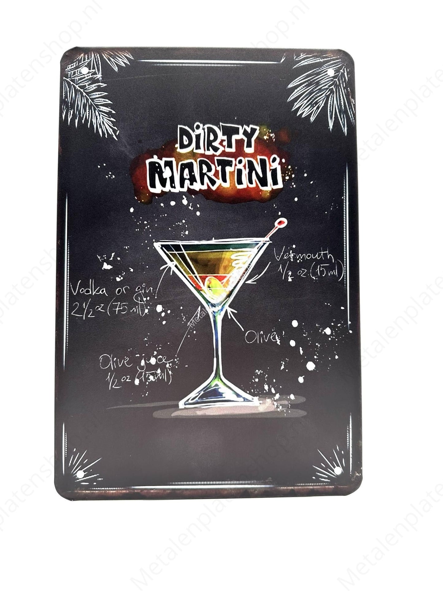 Dirty Martini - Cocktails - Metal Wall Sign