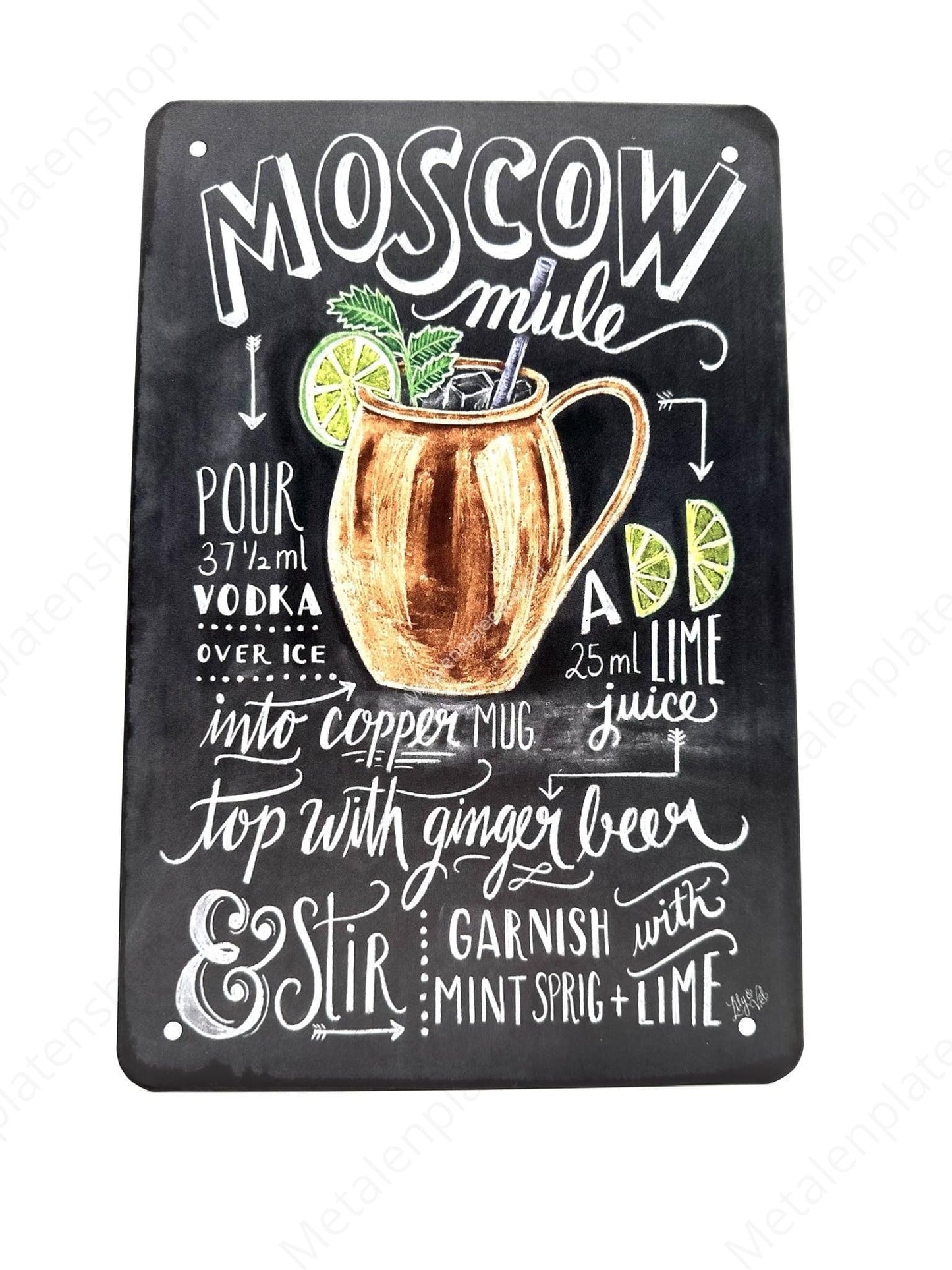 Moscow Mule – Cocktails – Metallwandschild