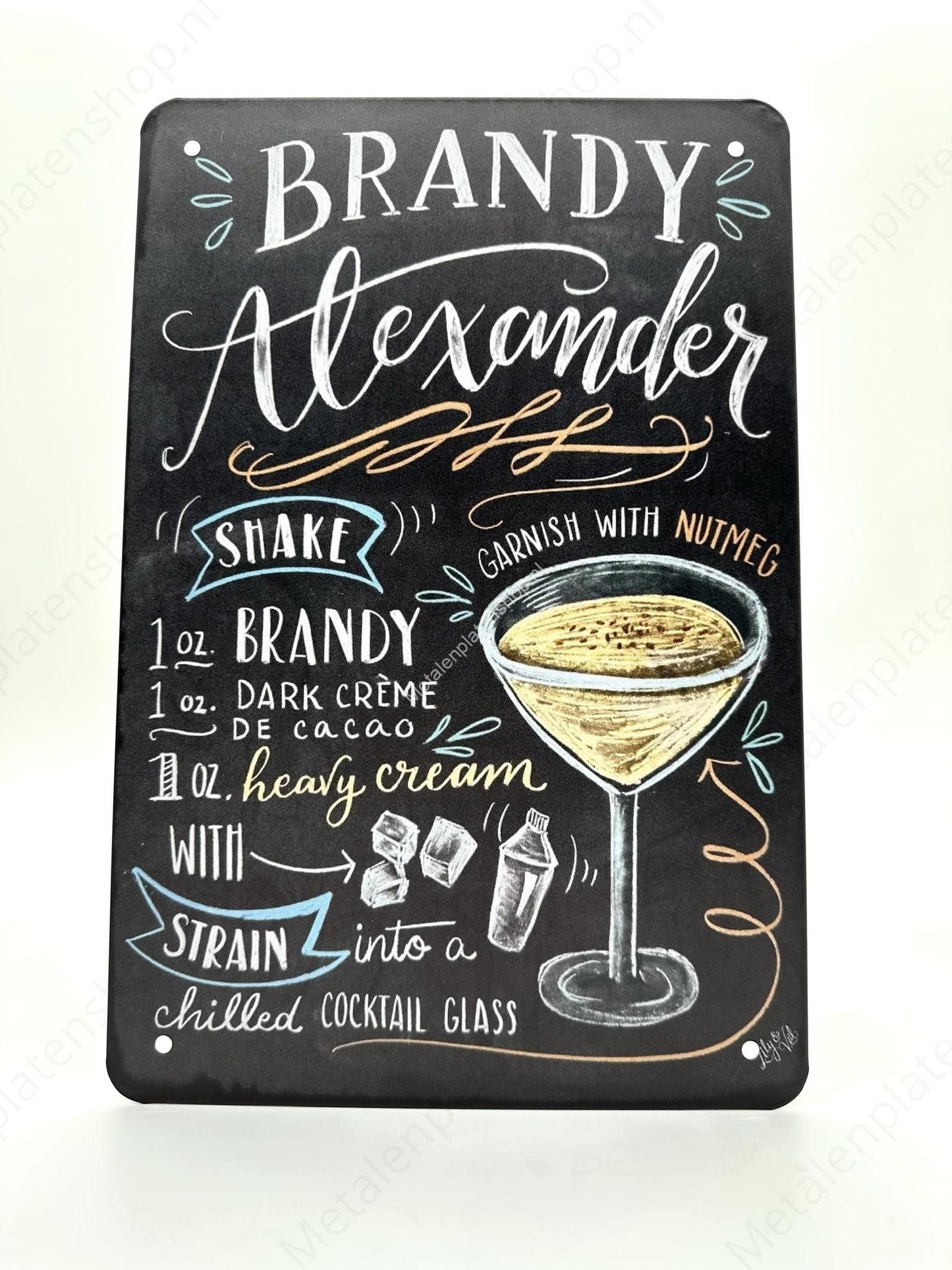 Brandy Alexander – Cocktails – Metallwandschild
