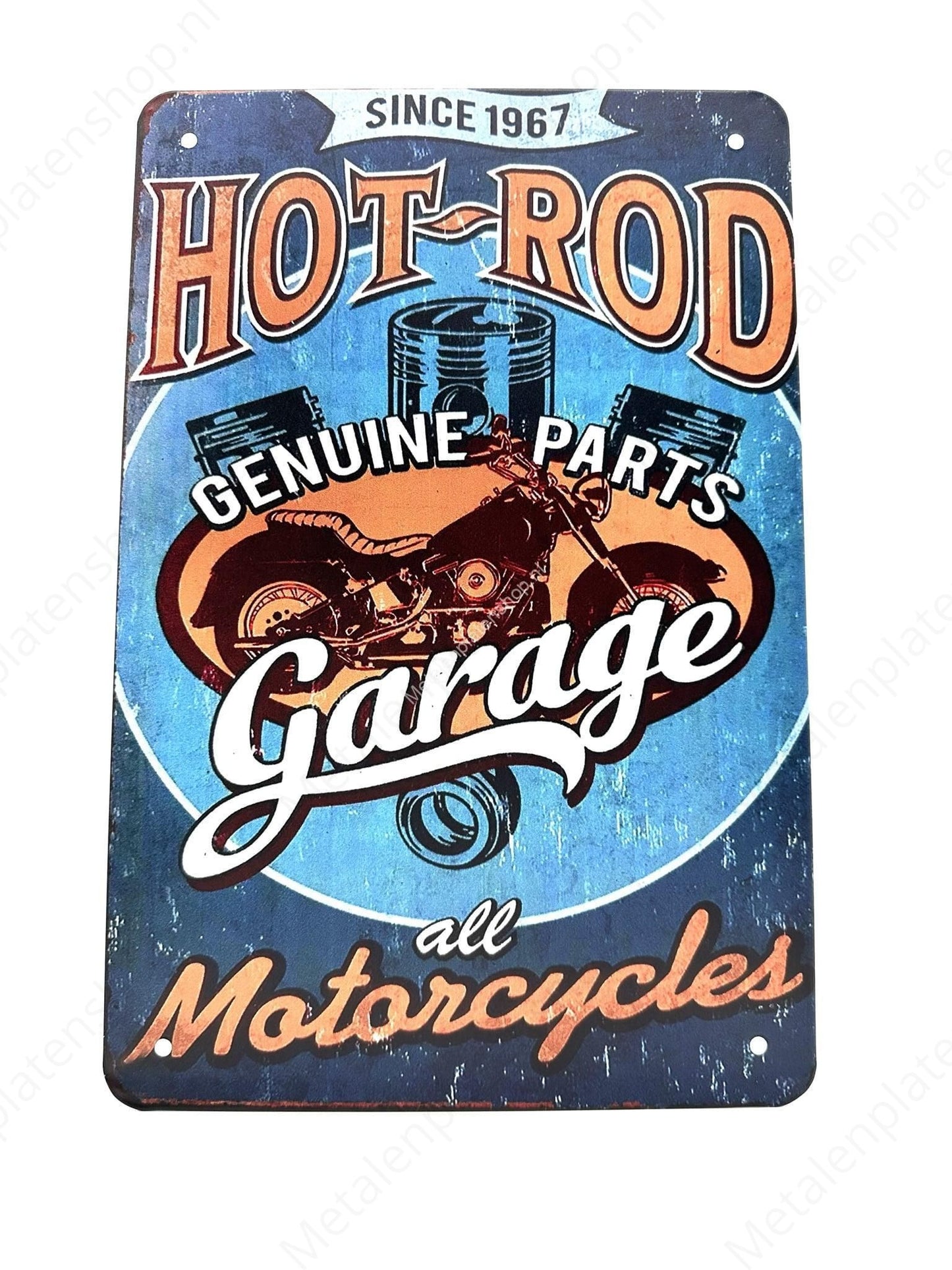 Since 1967 - Hot Rod - Genuine Parts - Garage - Metalen Wandbord
