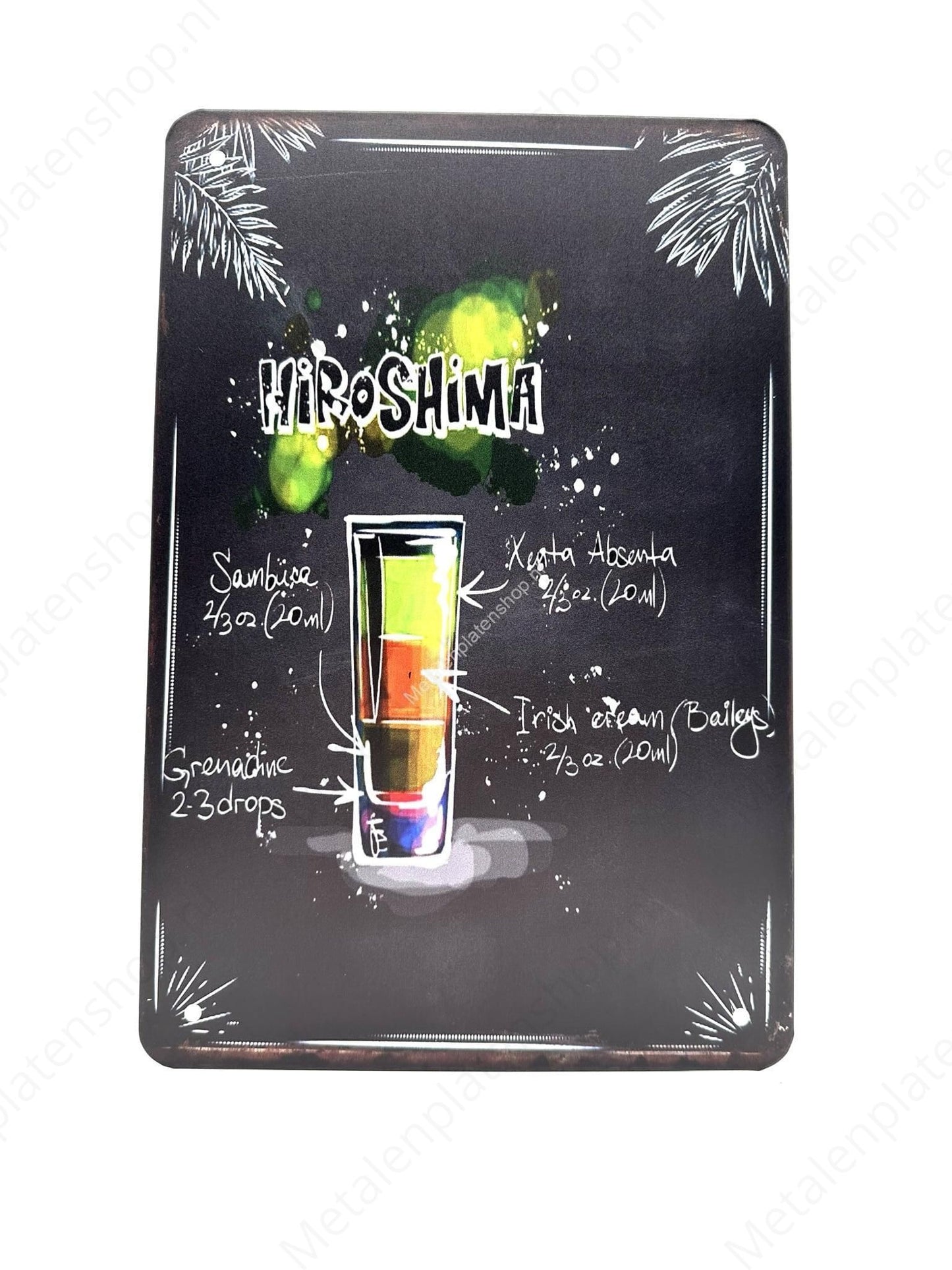 Hiroshima- Cocktails - Metal Wall Sign