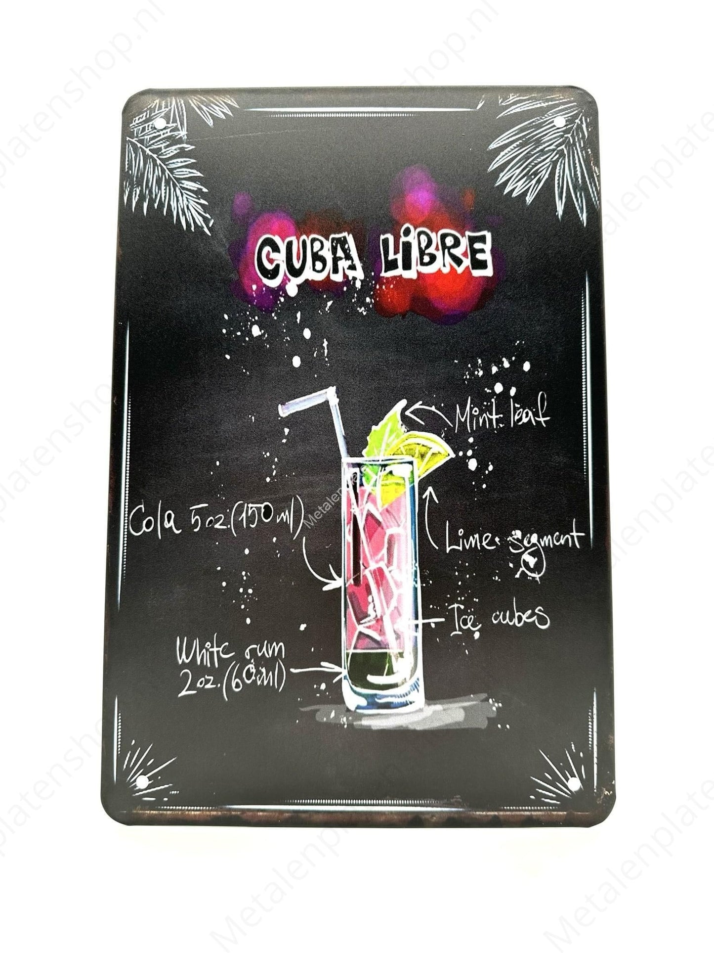 Cuba Libre - Cocktails - Metal Wall Sign
