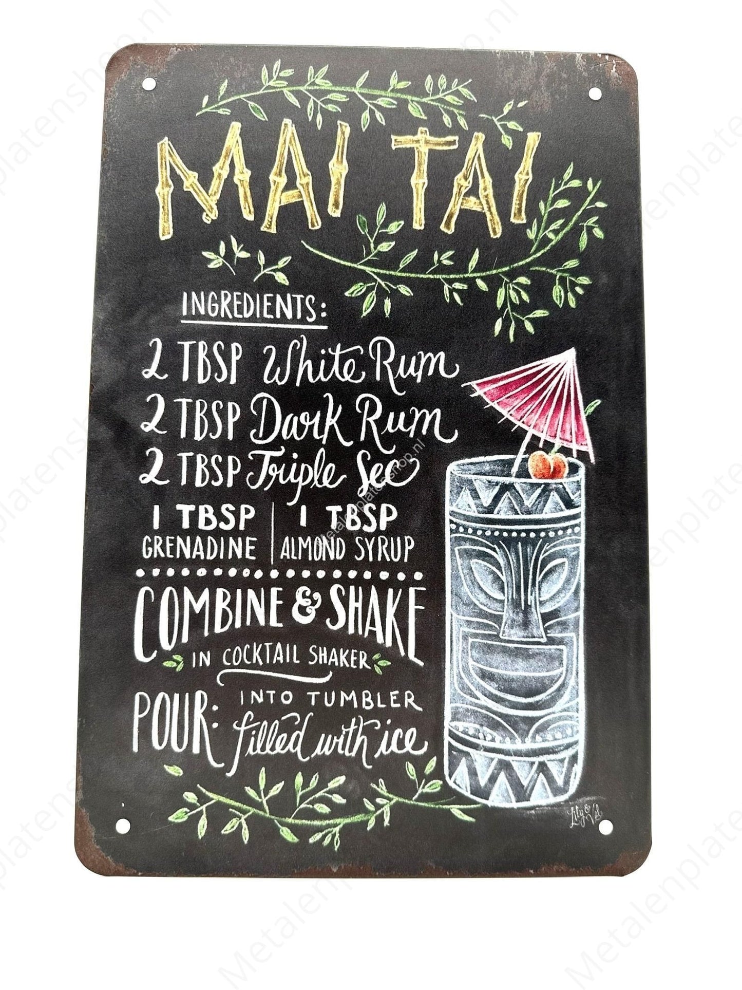 Mai Tai - Cocktails - Metal Wall Sign
