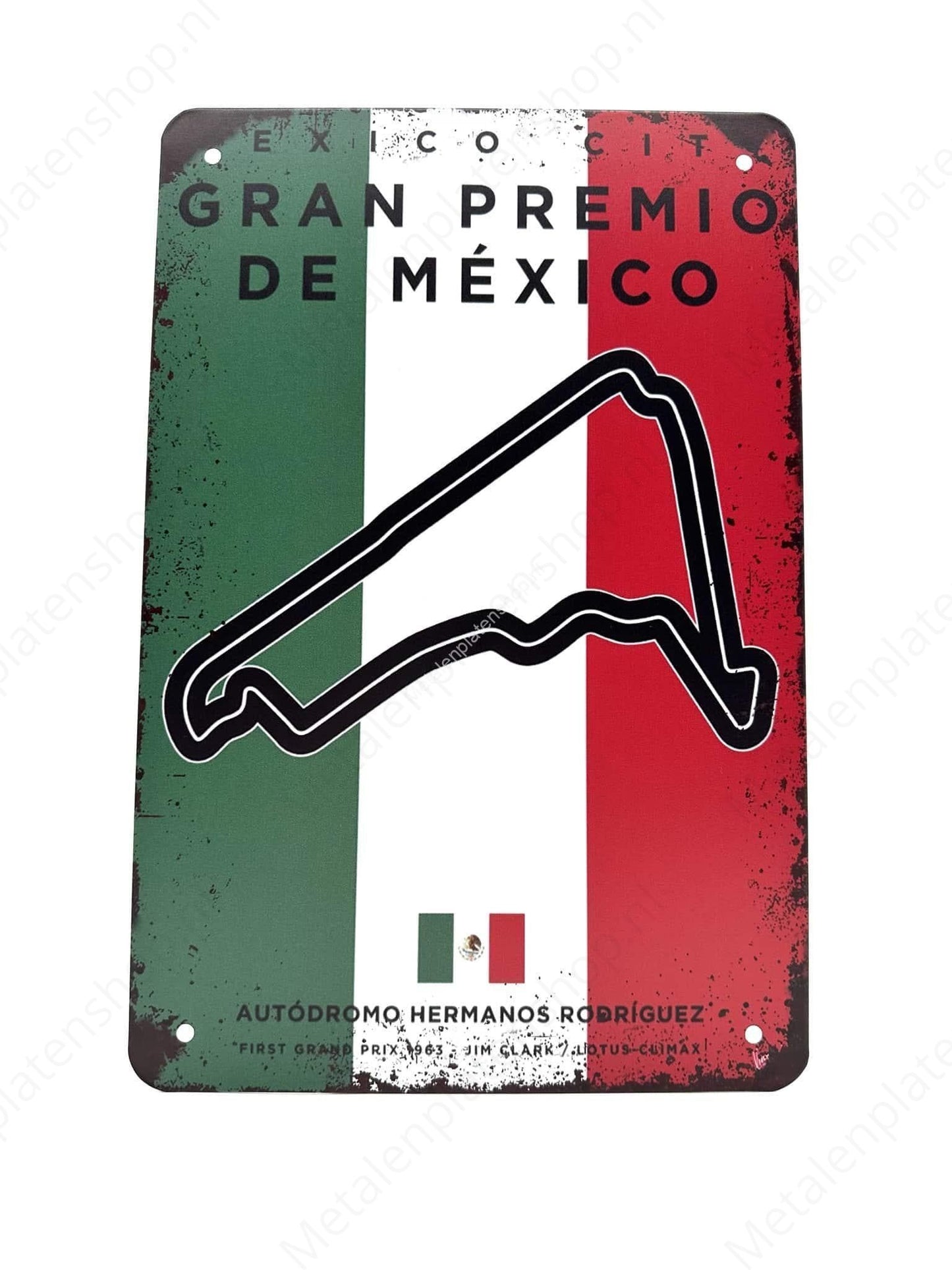 Autodromo Hermanos Rodriguez - Grand Prix - Mexico - Formule 1 - Metalen Wandbord