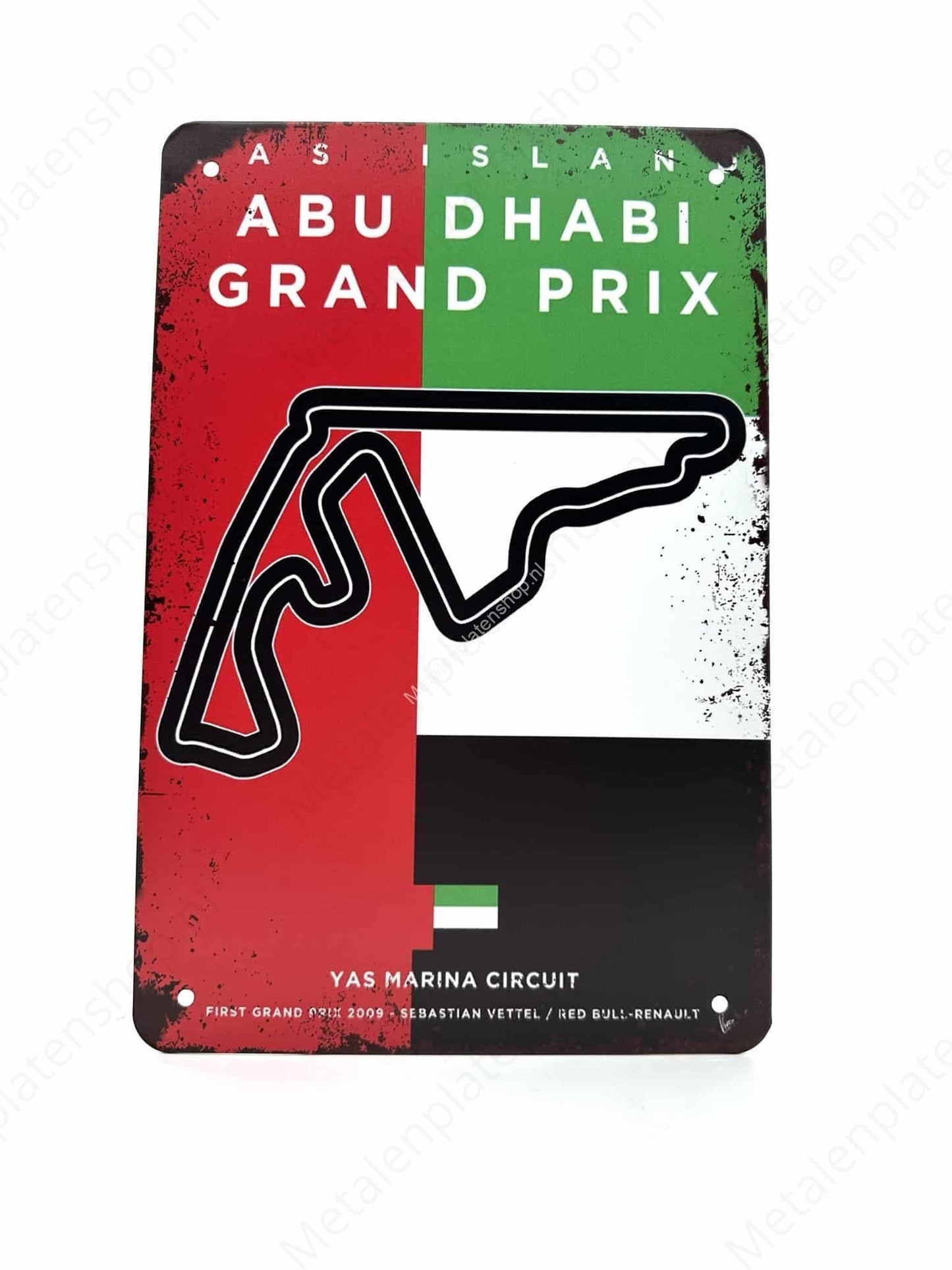 Yas Marina Circruit - Grand Prix - Abu Dhabi - Formule 1 - Metalen Wandbord