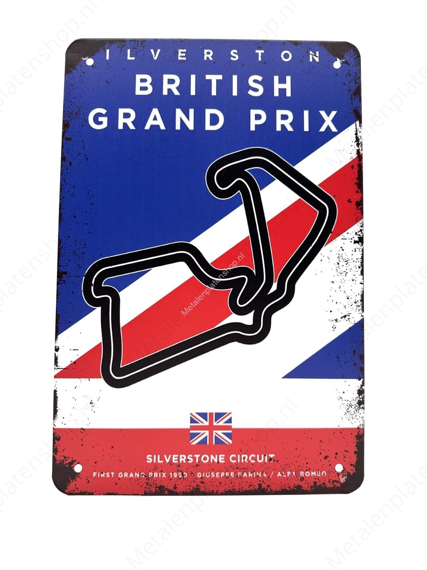 Silverstone Circuit - Grand Prix - British UK - Formule 1 - Metalen Wandbord