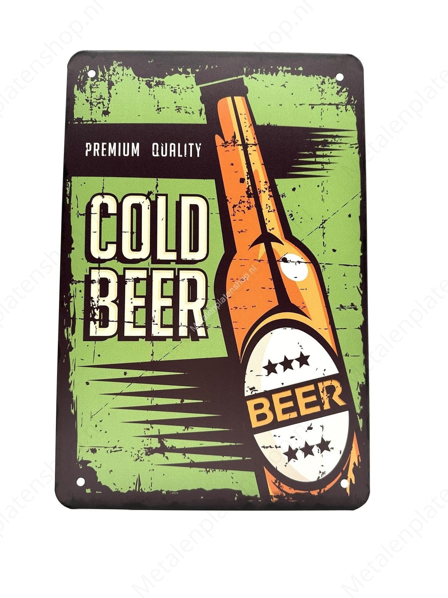 Kaltes Bier – Premium Qualität Nr. 3 – Metallwandschild