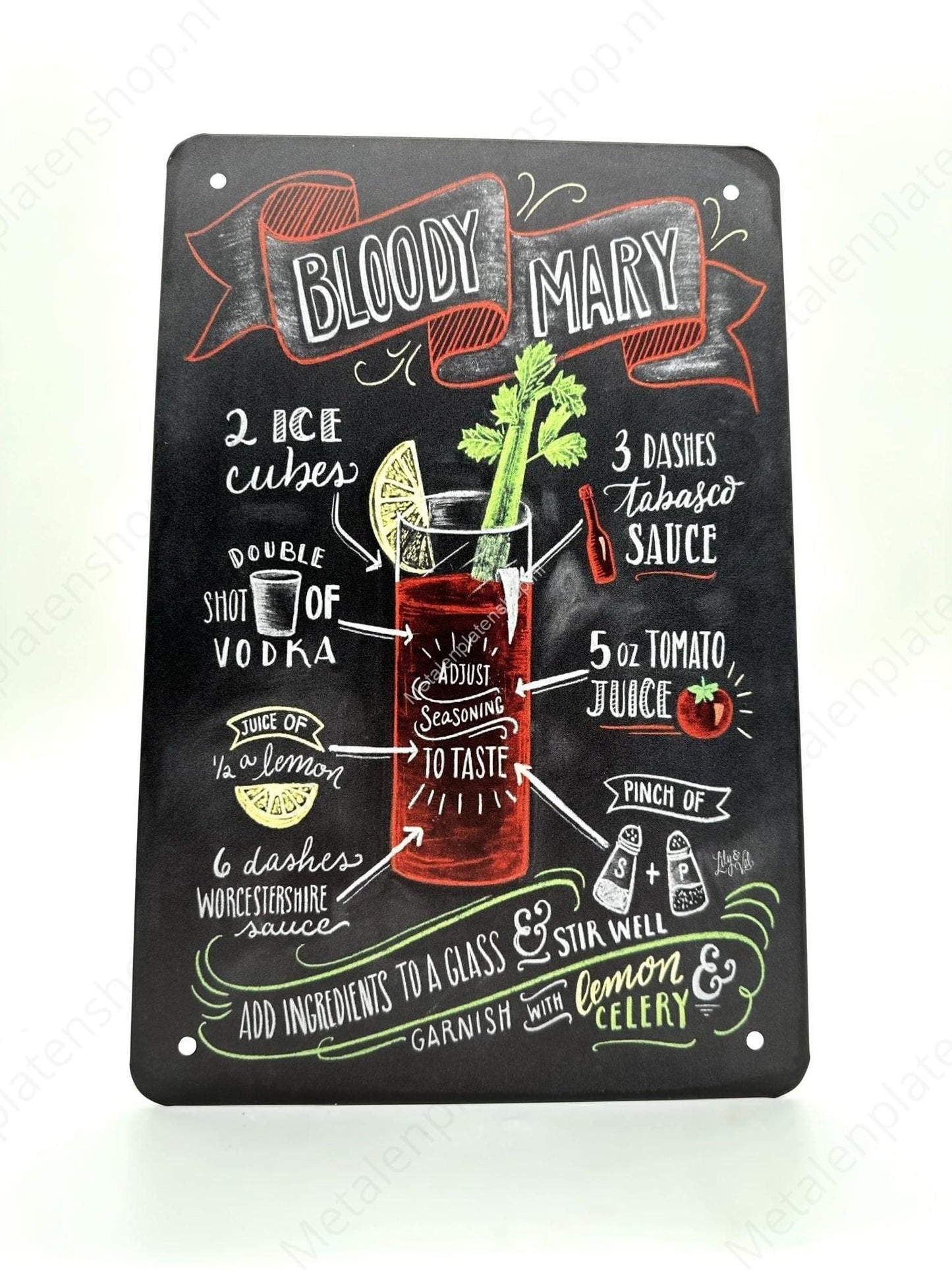 Bloody Mary - Cocktails - Metal Wall Sign