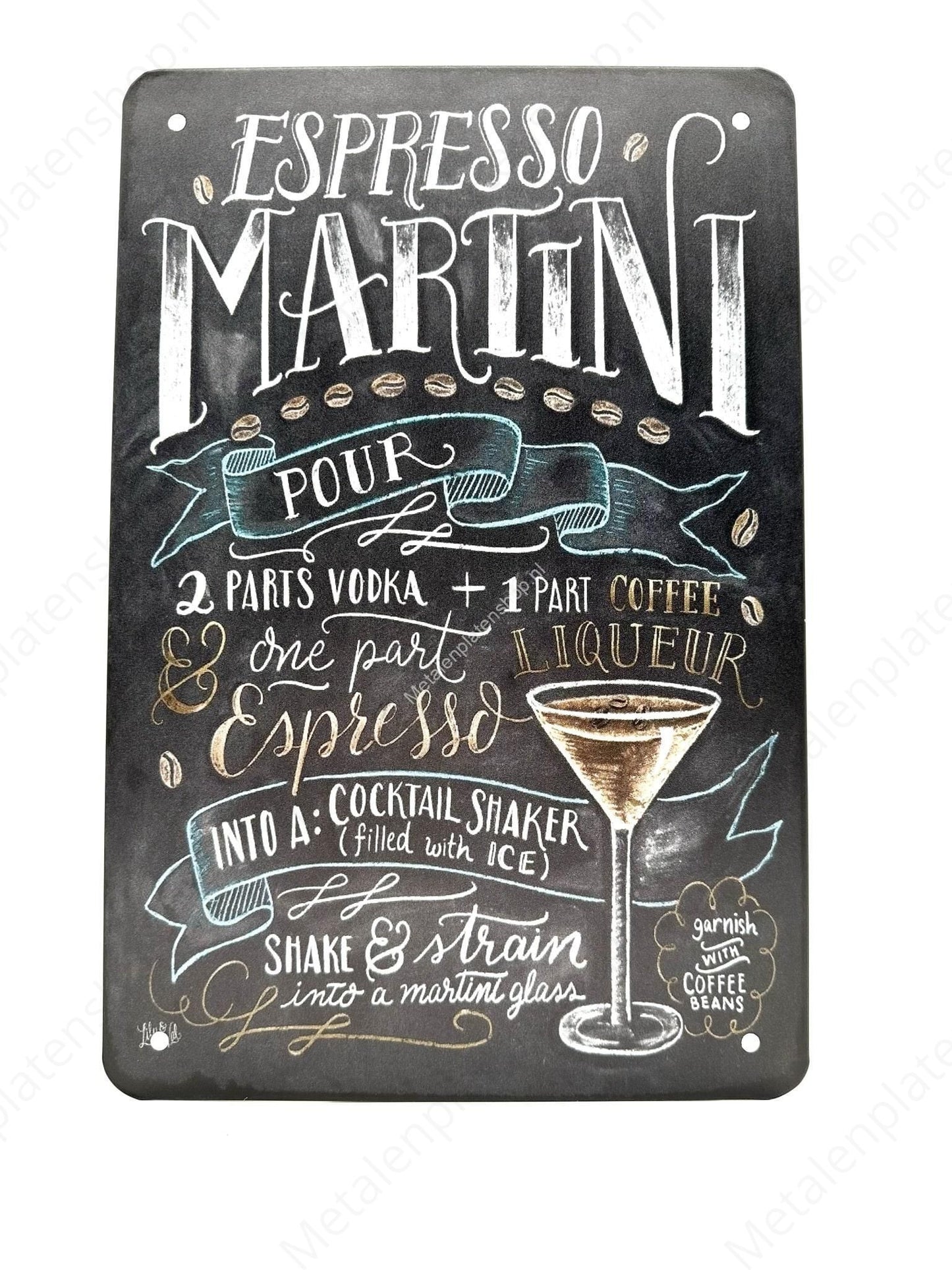 Espresso Martini – Cocktails – Metallwandschild