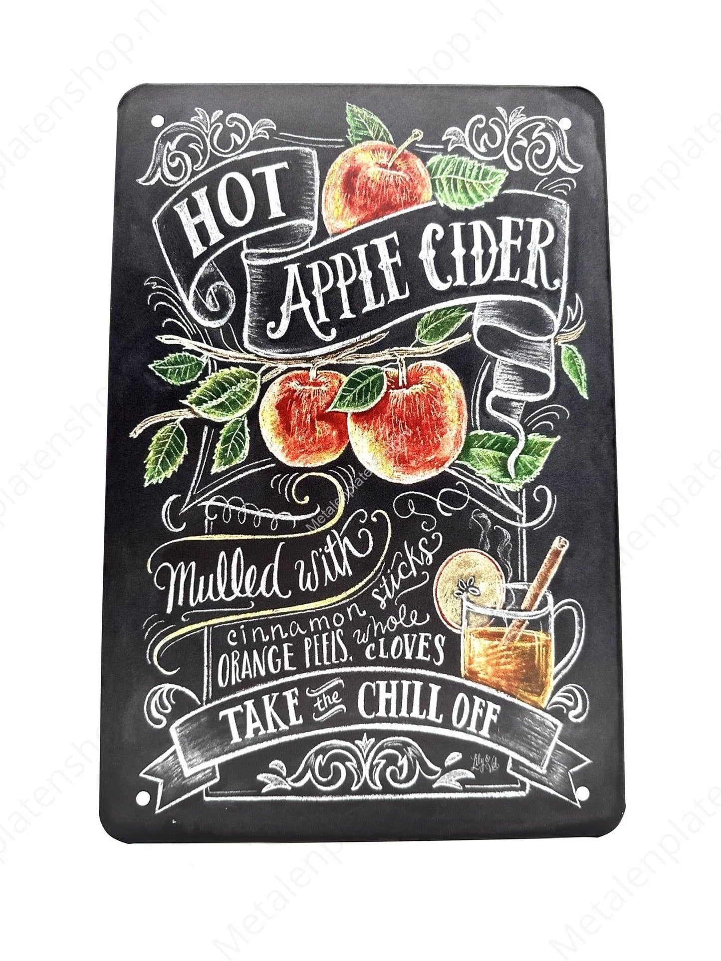 Hot Apple Cider - Cocktails - Metal Wall Sign