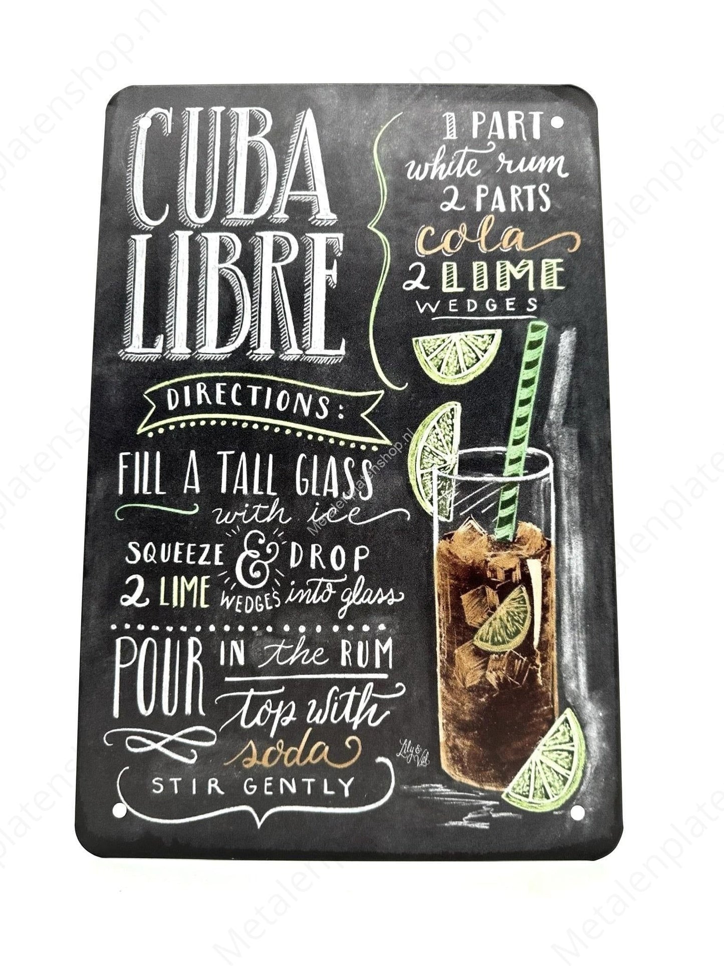 Cuba Libre - Cocktails - Metal Wall Sign