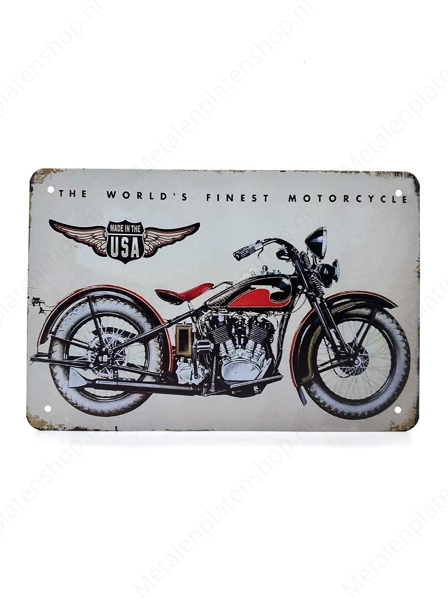 The World's Finest Motorcycle - Made in USA - Motorcycles - Metal Wall Sign
