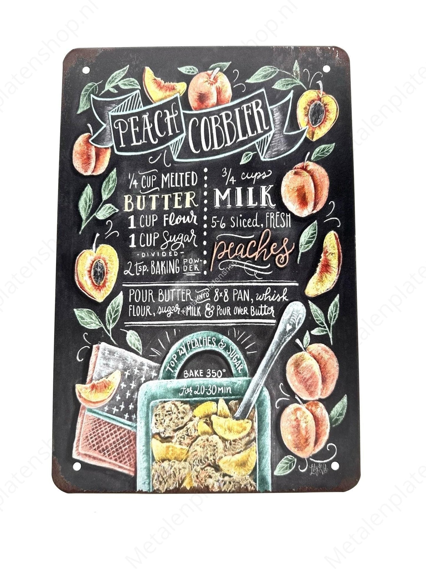 Peach Cobbier - Cocktails - Metal Wall Sign