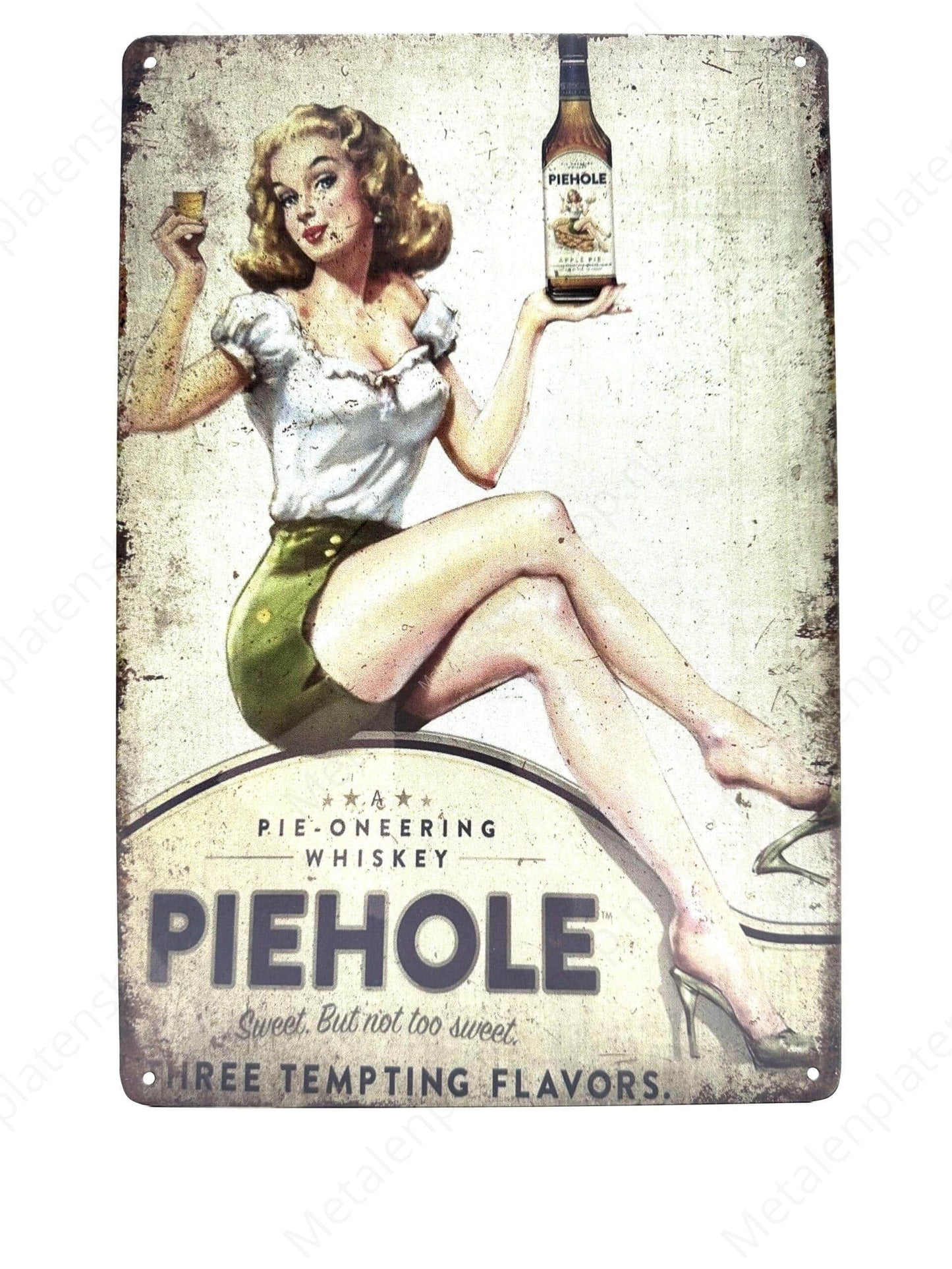 Piehole – Whiskey – Metallwandschild
