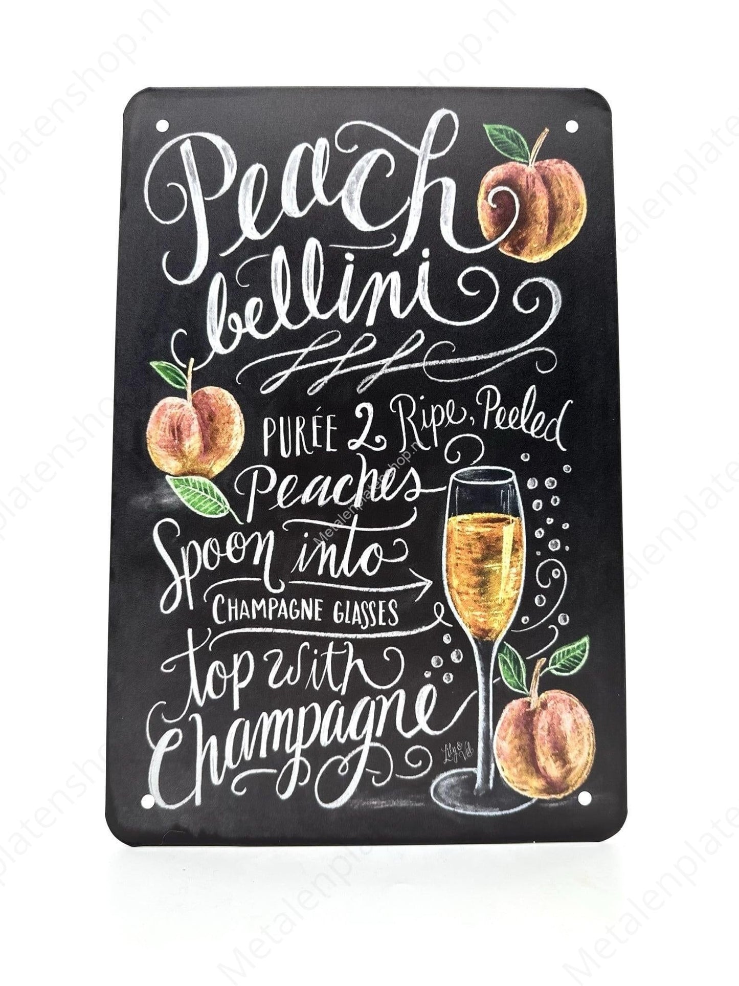 Peach Bellini – Cocktails – Metallwandschild