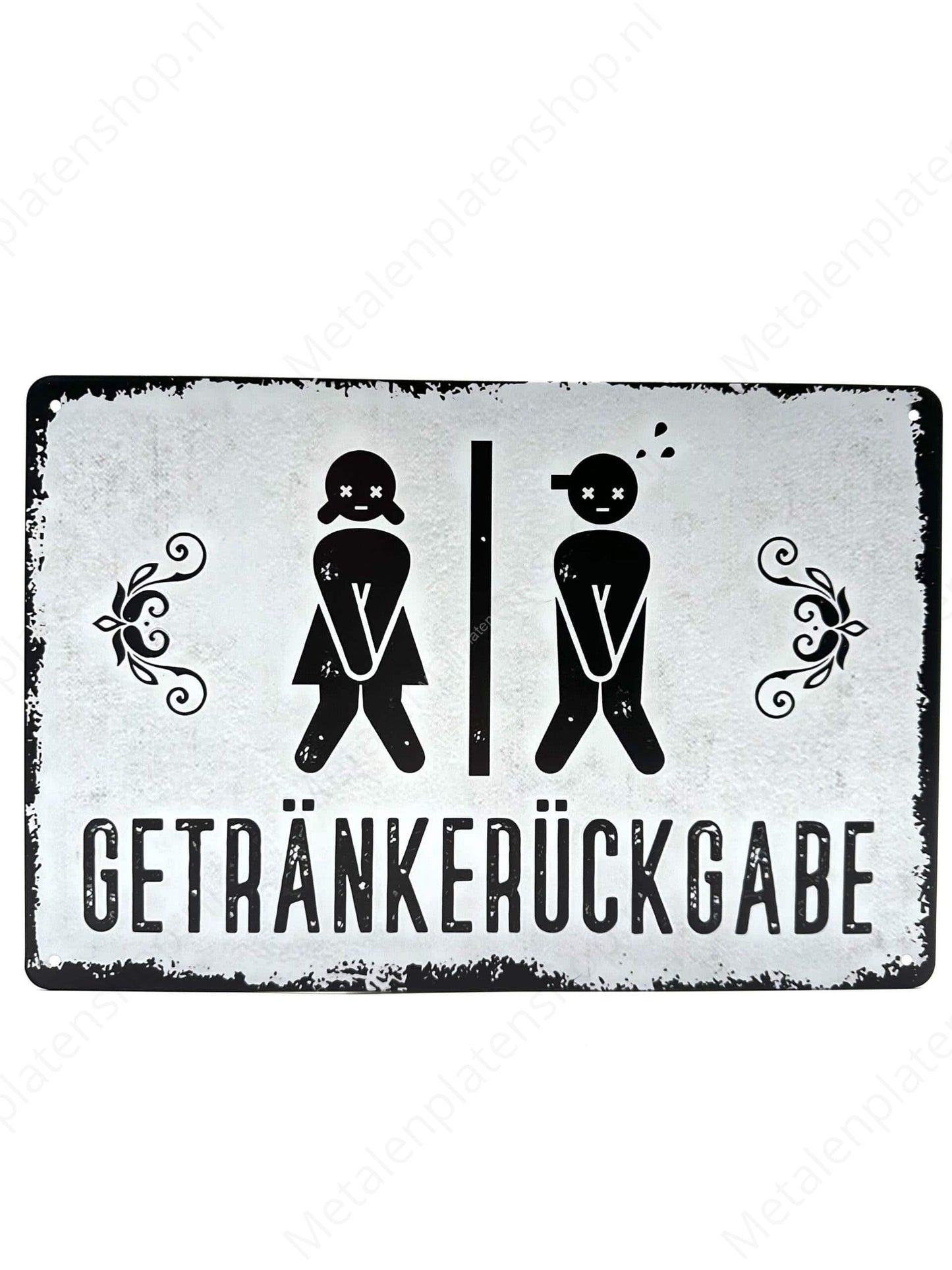 Getränkerückgabe - Deutsch - Metal Wall Sign