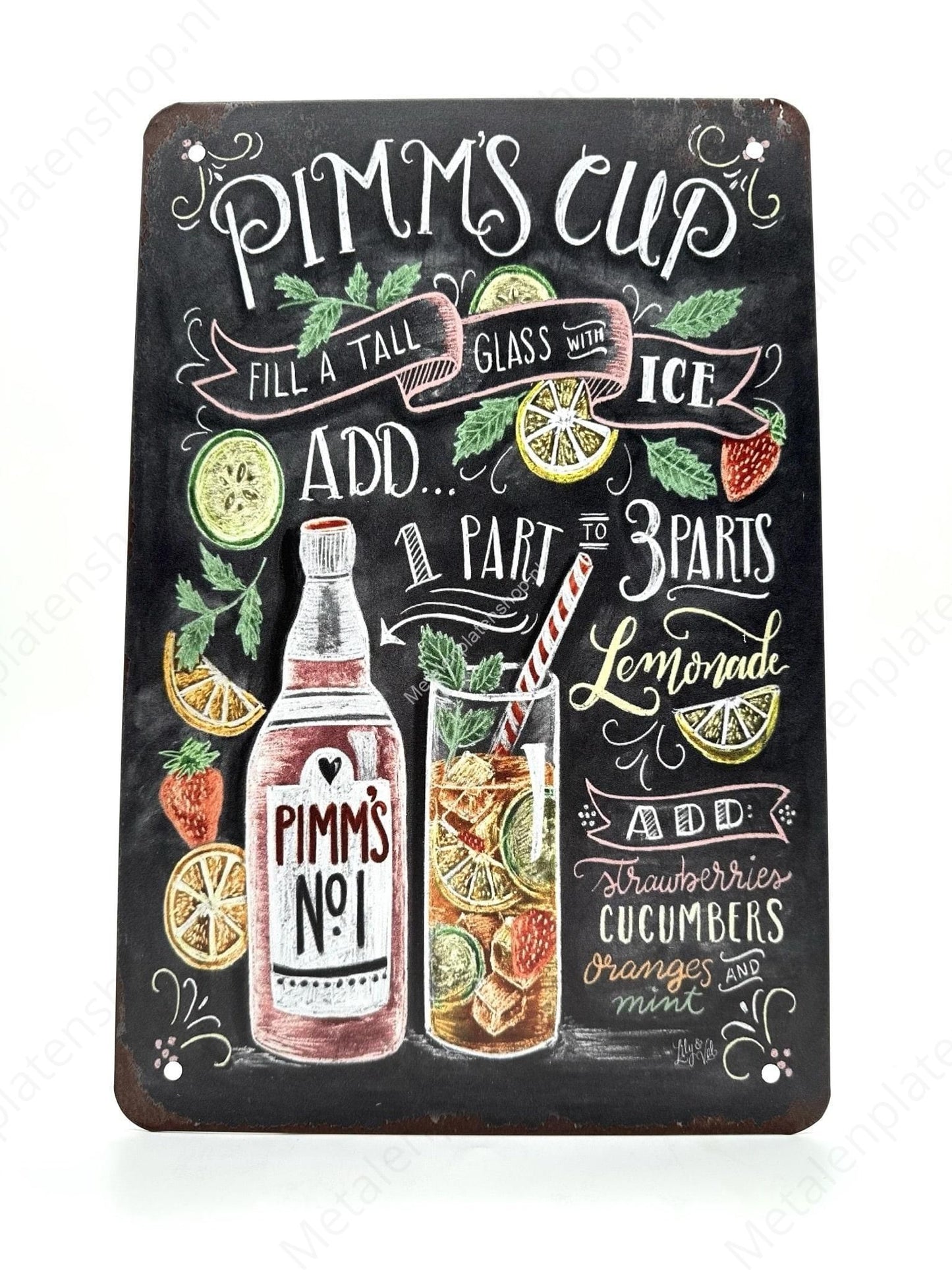 Pimms Cup - Cocktails - Metal Wall Sign