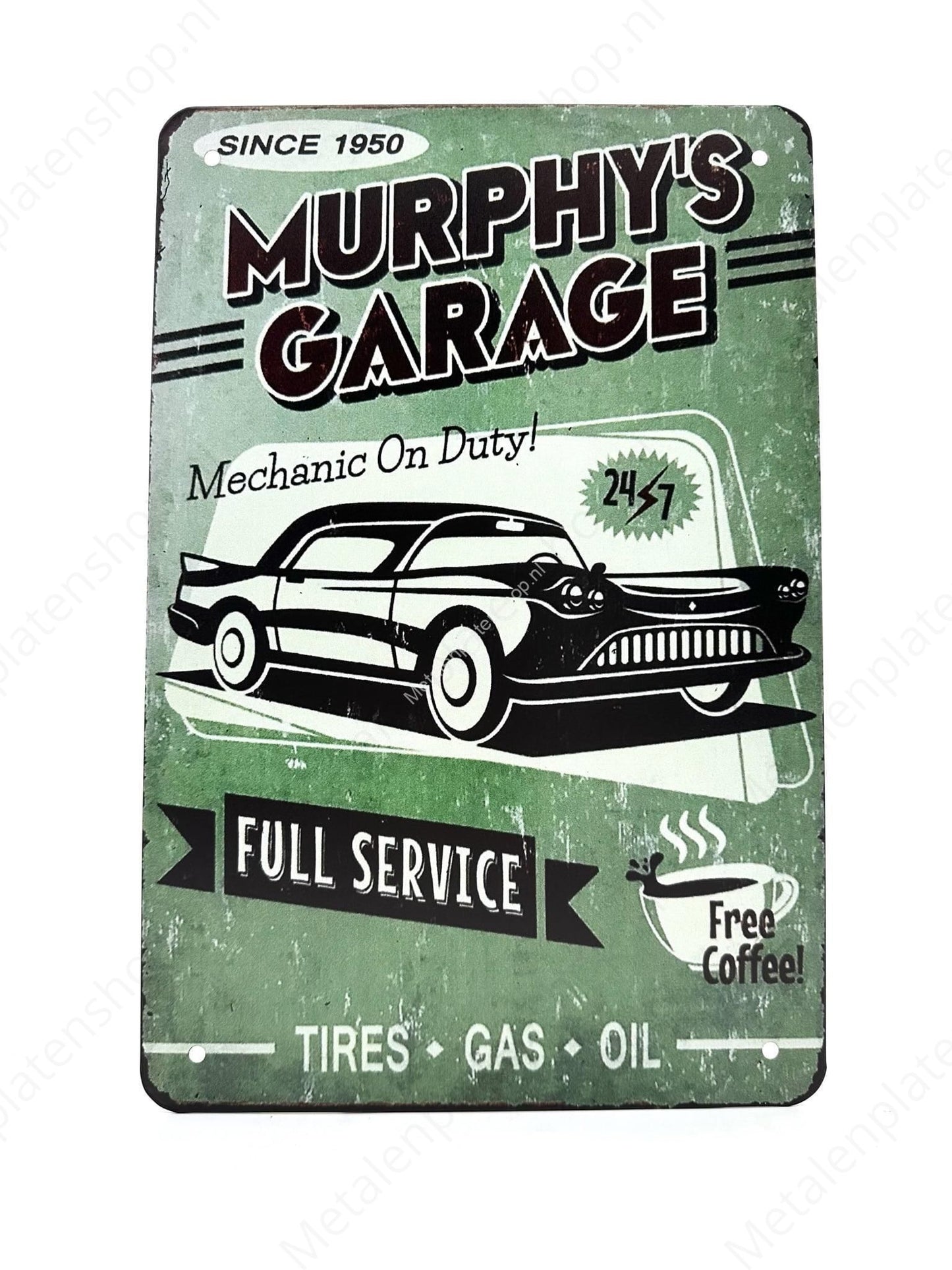 Murphy's Garage - Full Service - Metalen Wandbord
