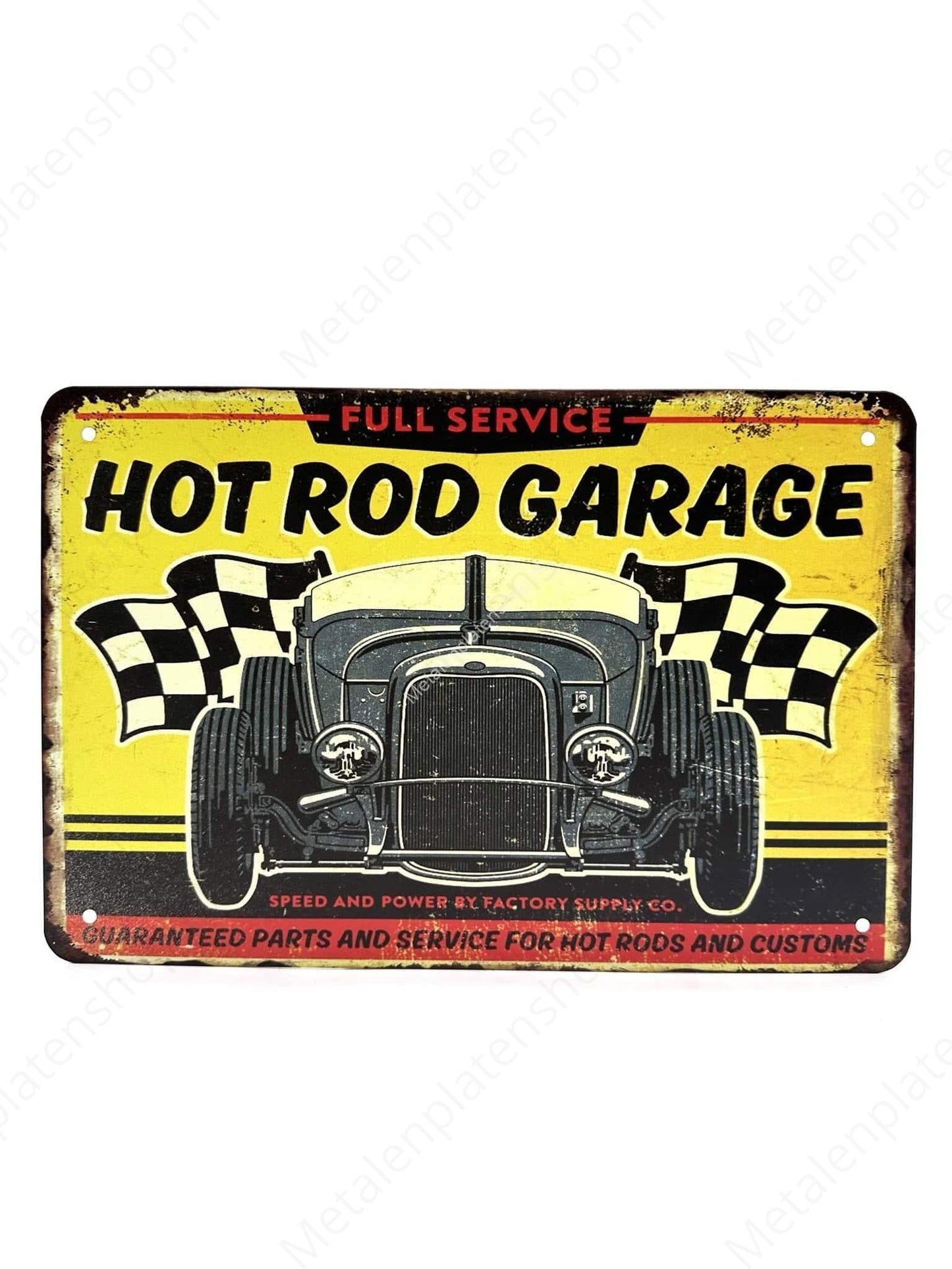 Hot Rod Garage - Metalen Wandbord