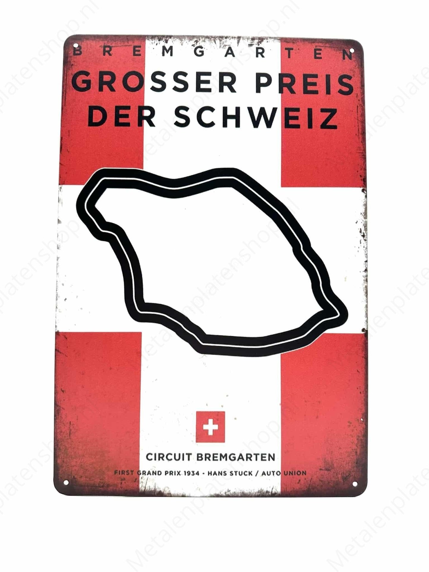 Circuit Bremgarten - Grand Prix - Zwitserland - Metalen Wandbord