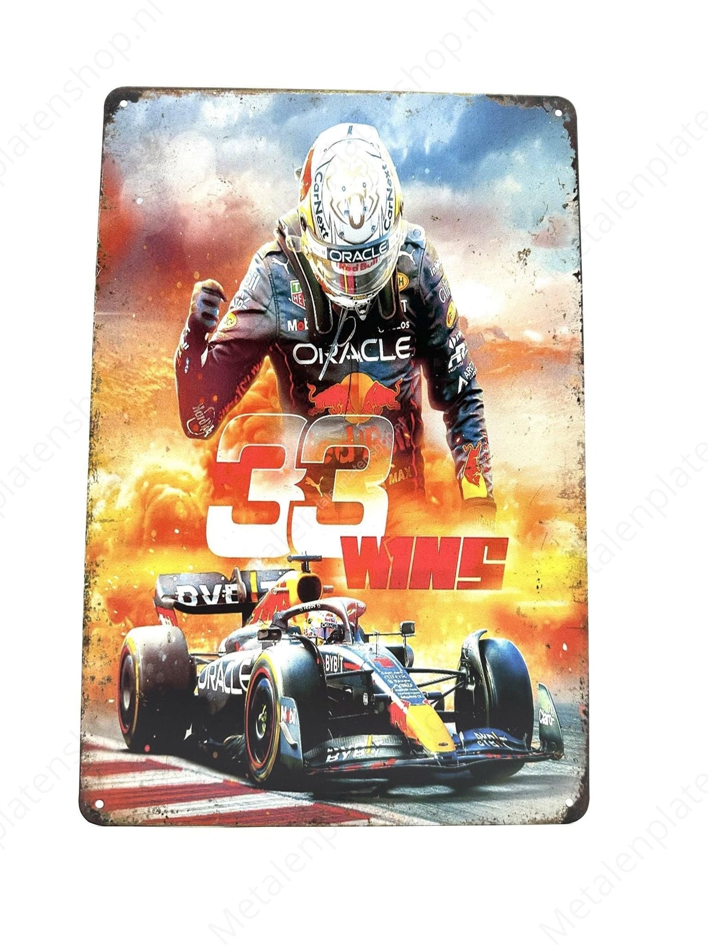Max Verstappen - 33 wins - Metalen Wandbord