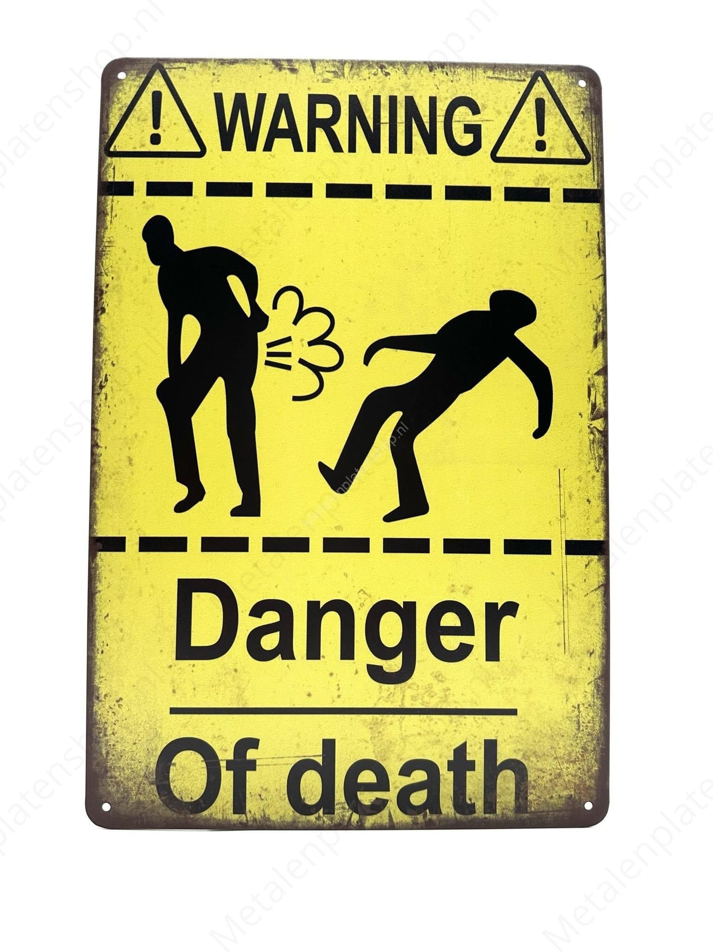 Warning - Danger of Death - Fart - Metalen Wandbord