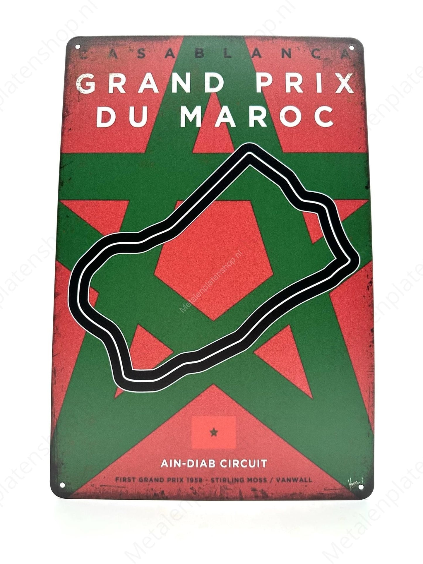 Ain-Diab Circuit - Marokko - Grand Prix - Metalen Wandbord
