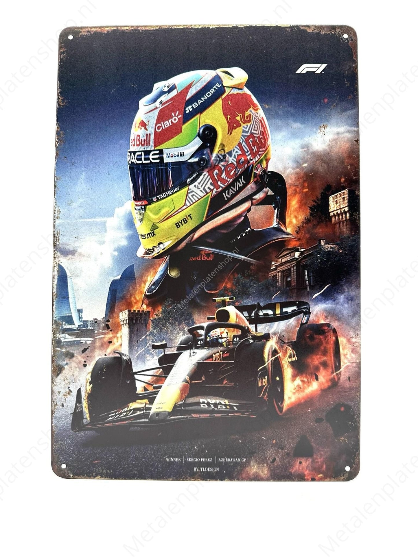 Sergio Perez Winner - Azerbaijan GP - Metal Wall Sign
