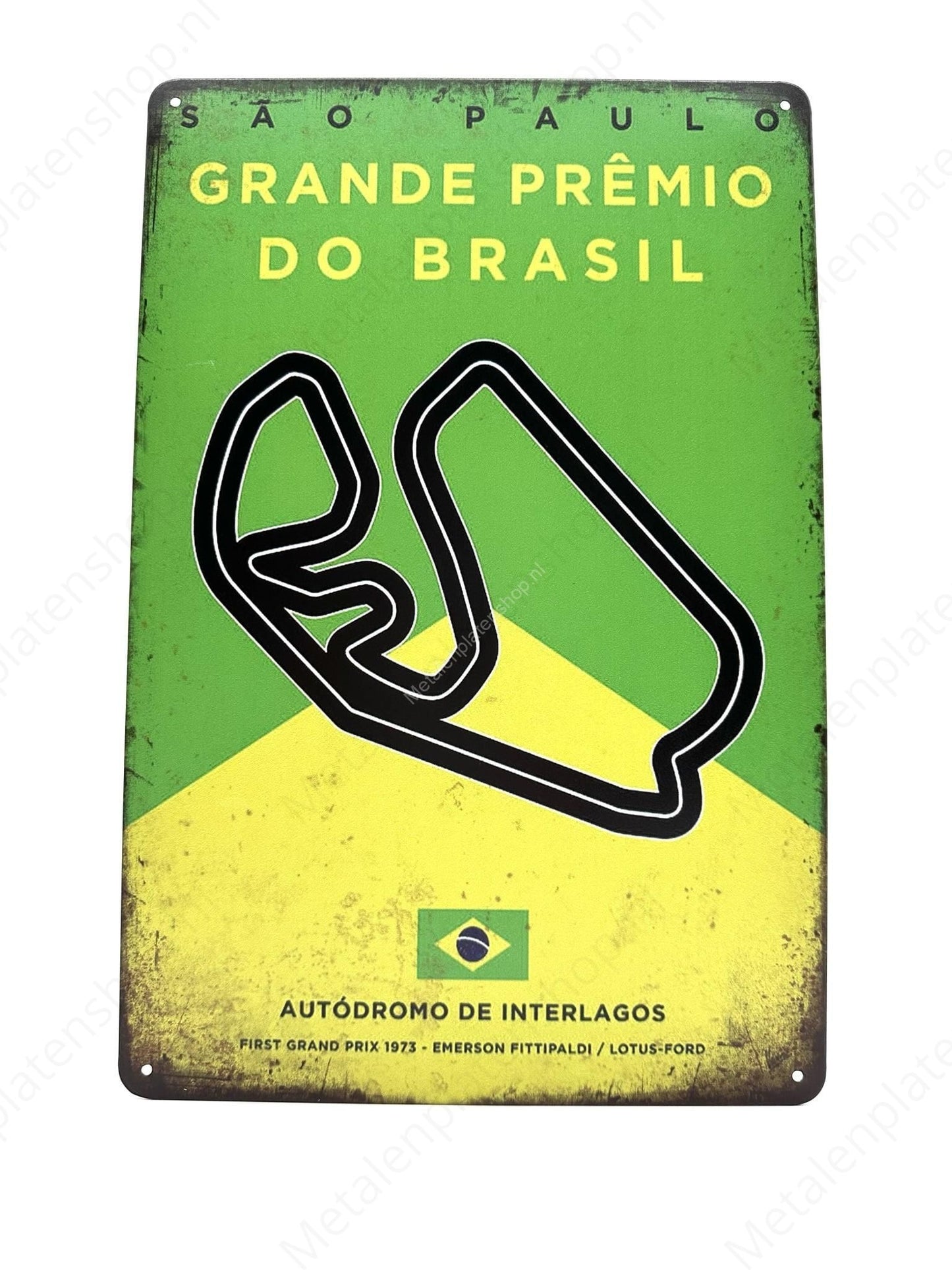 Autodromo de Interlagos - Brazilie - Grand Prix - Metalen Wandbord