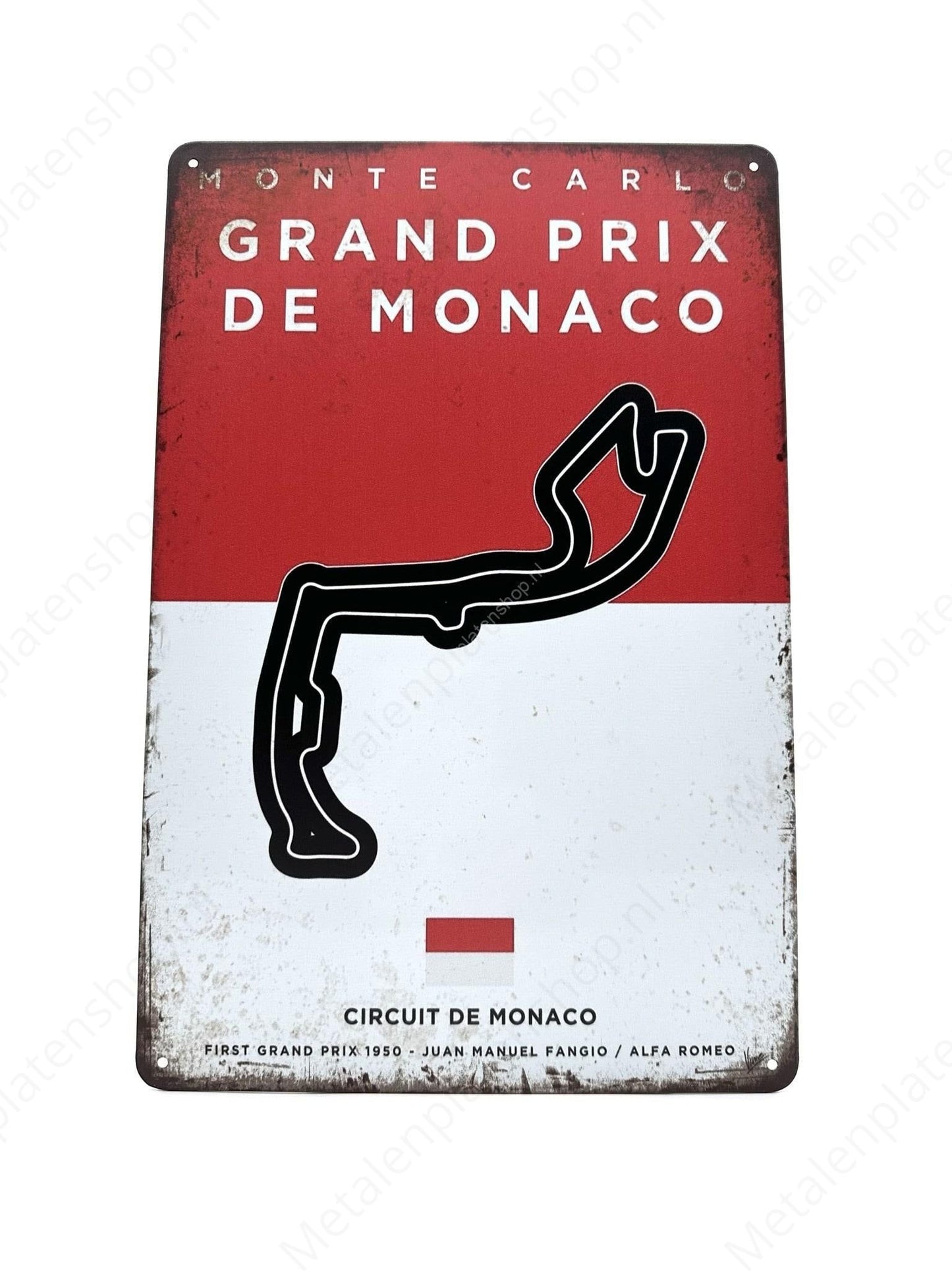 De Monaco - Circuit - Grand Prix - Metalen Wandbord