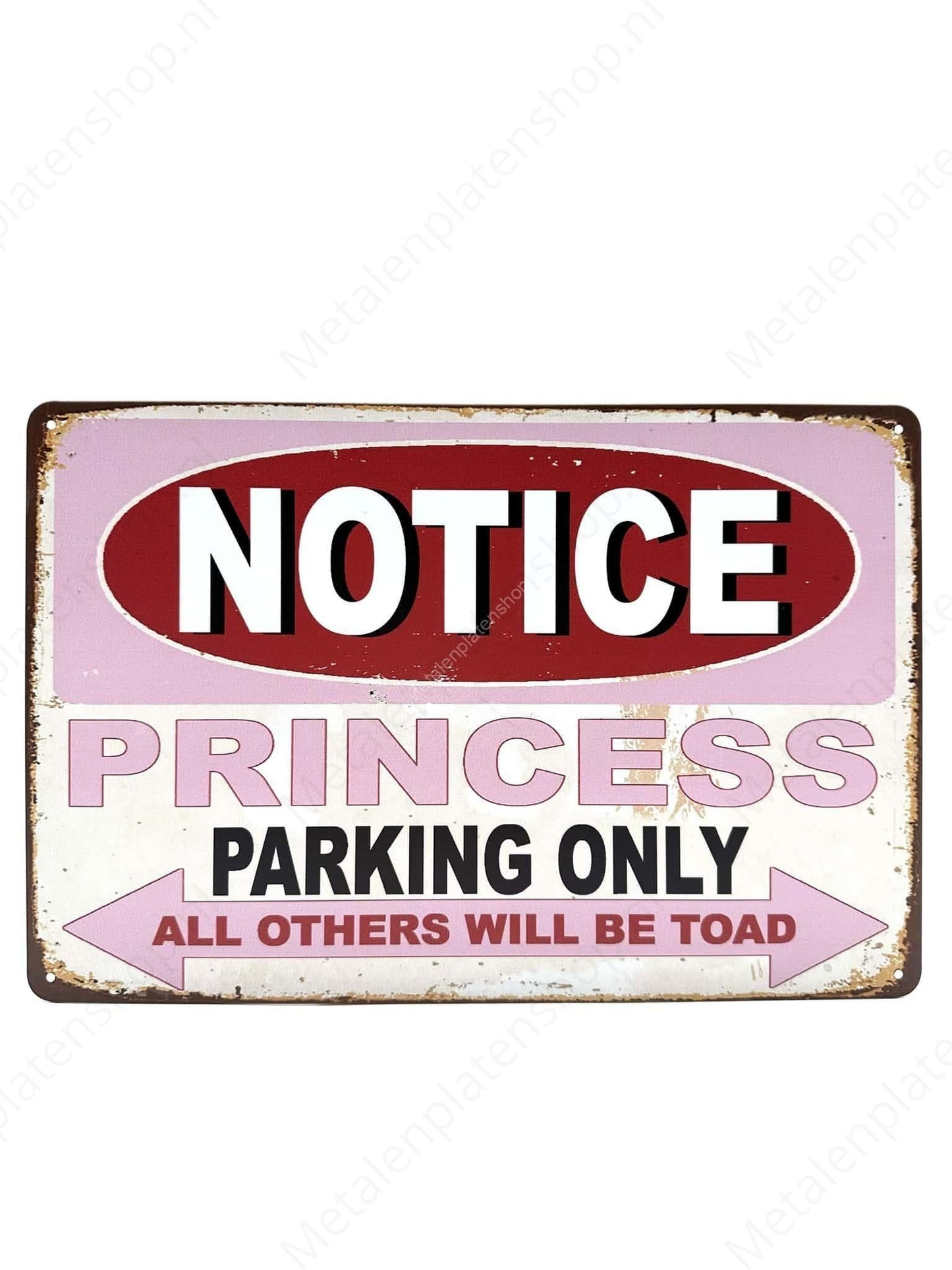 Notice - Princess - Parking Only - Metal Wall Sign