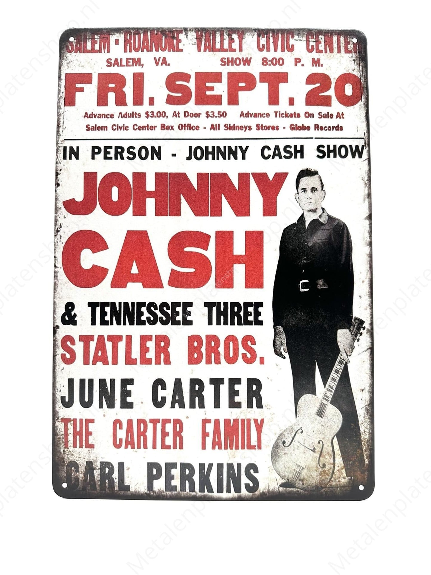 Johnny Cash &amp; Tennessee Three Statler Bros – Metallwandschild