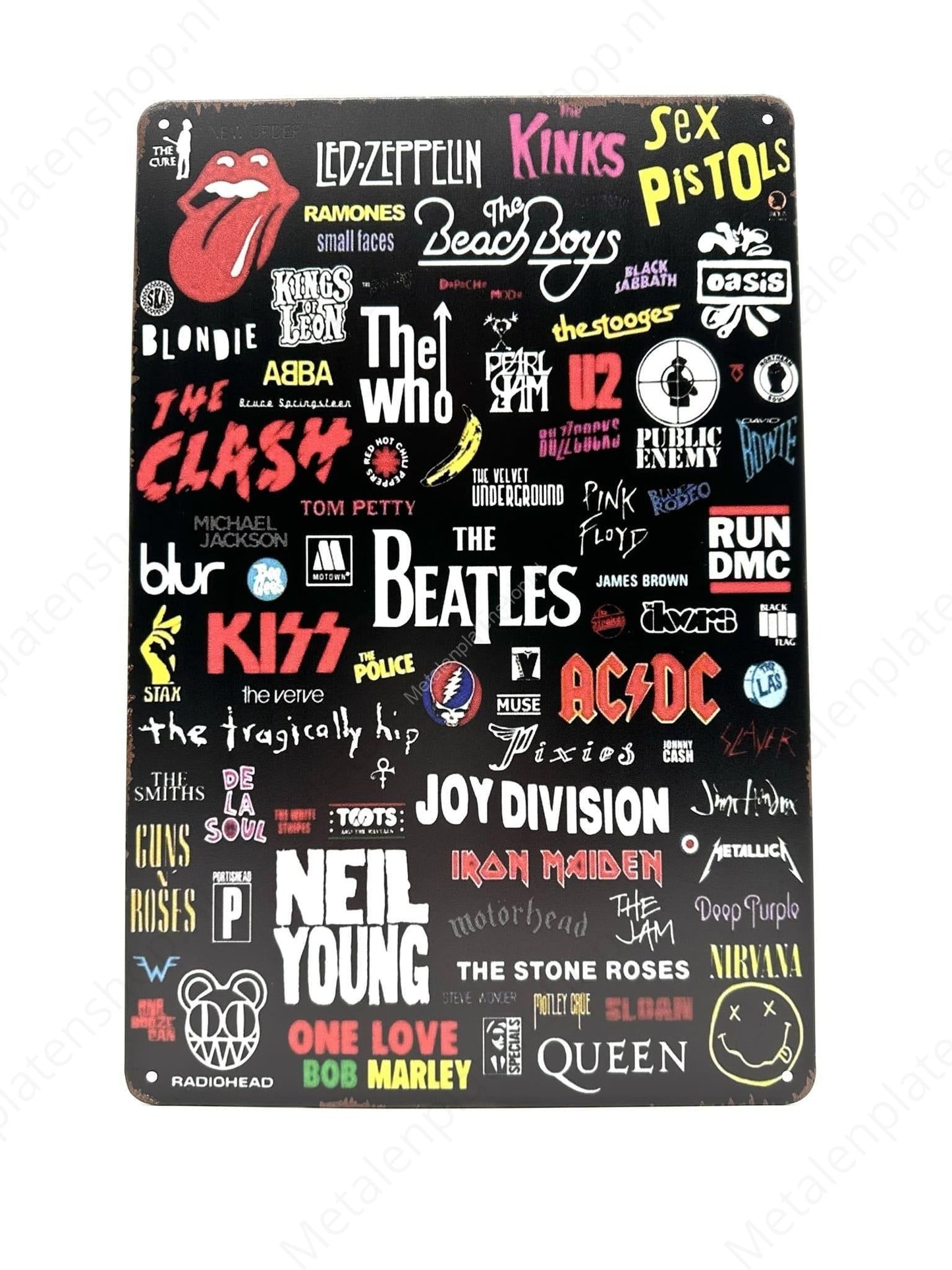 Artists Collection - Beatles - LED Zeppelin - Kinks - The Who - Metal Wall Sign