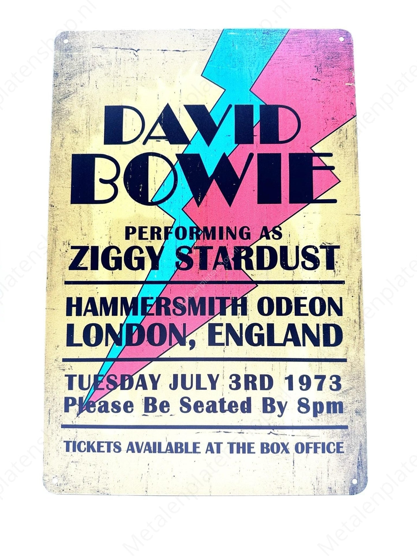 David Bowie - Performing as ZIGGY STARDUST - Metal Wall Sign