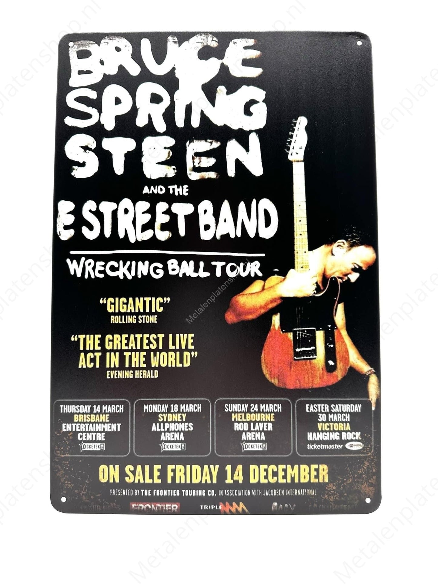 Bruce Springsteen und die E Street Band – Metallwandschild