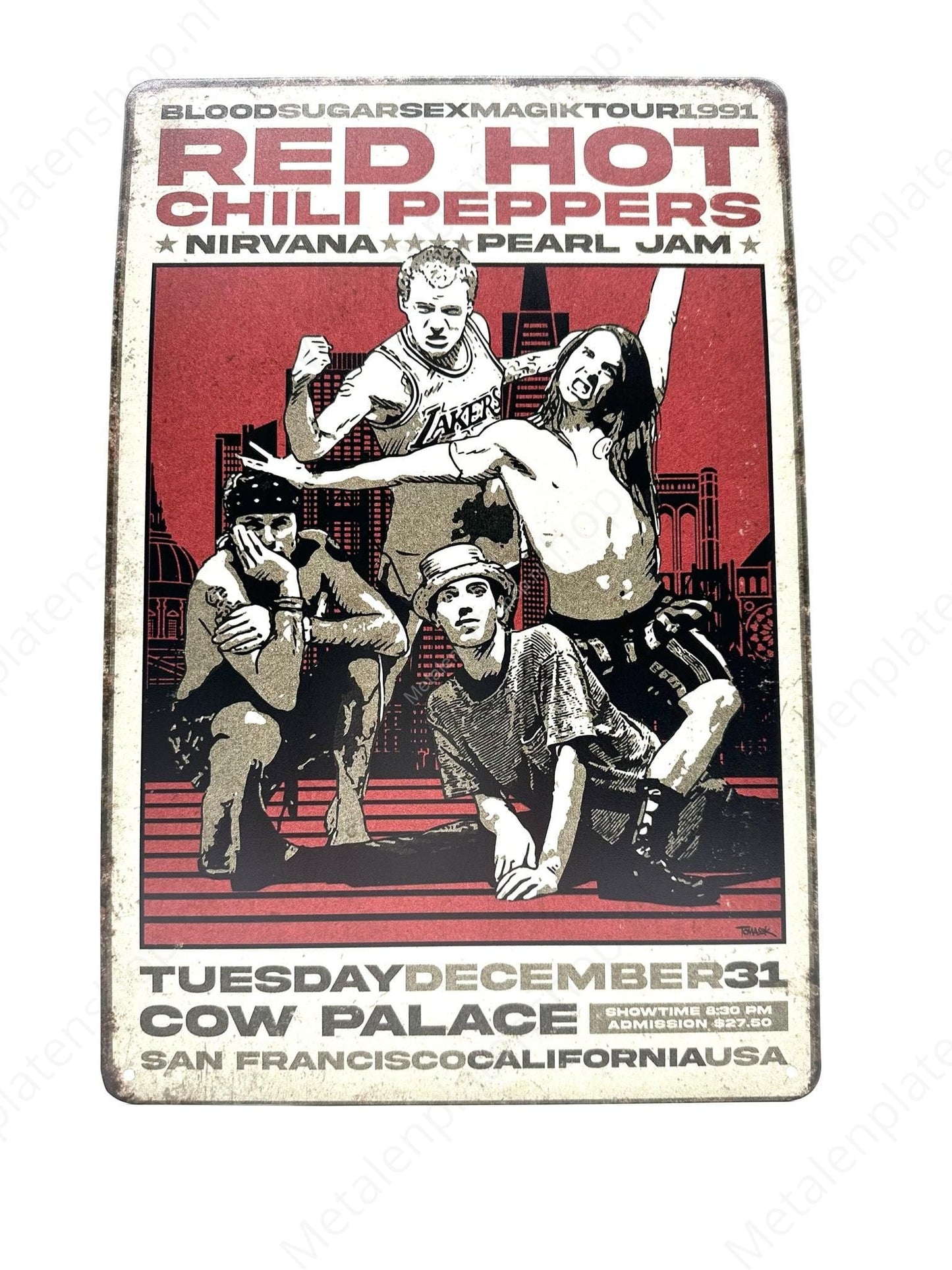 Red Hot Chili Peppers – Nirvana – Pearl Jam – Metallwandschild