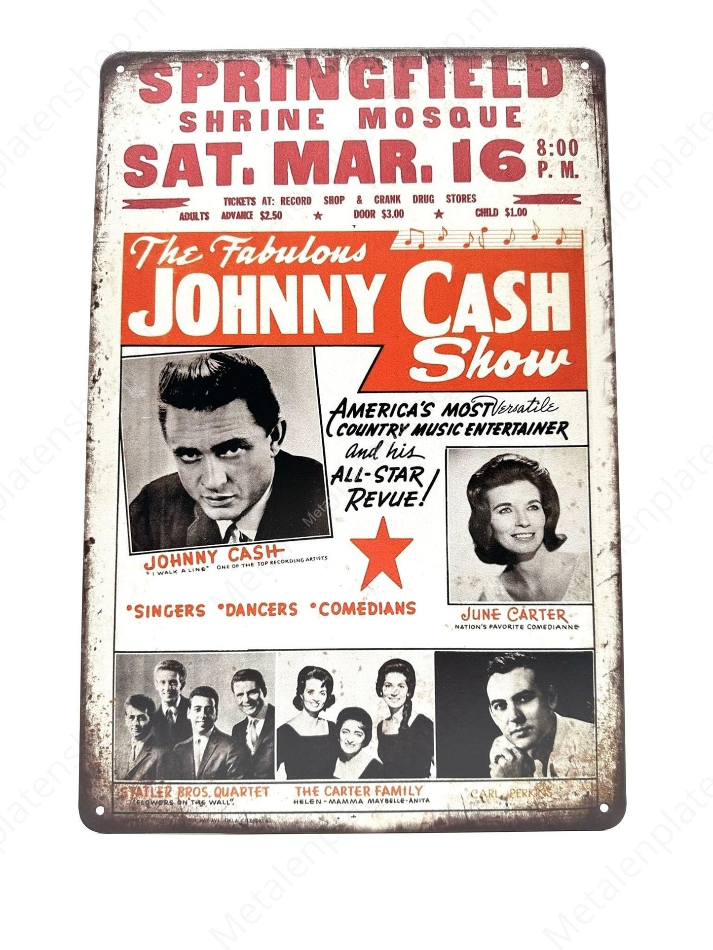 Die fabelhafte Johnny Cash Show - Metallwandschild