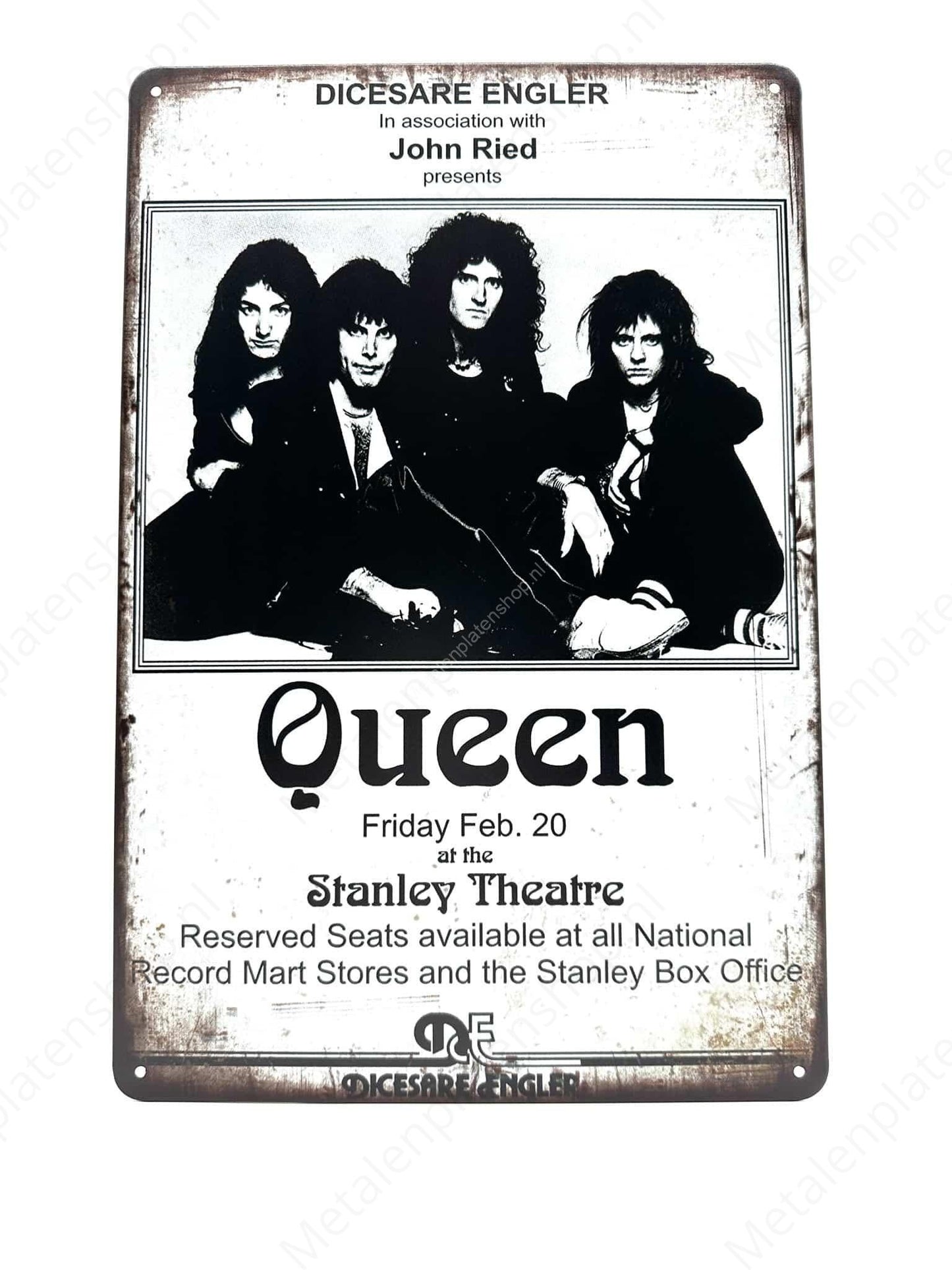 Queen - Stanley Theatre - Metal Wall Sign