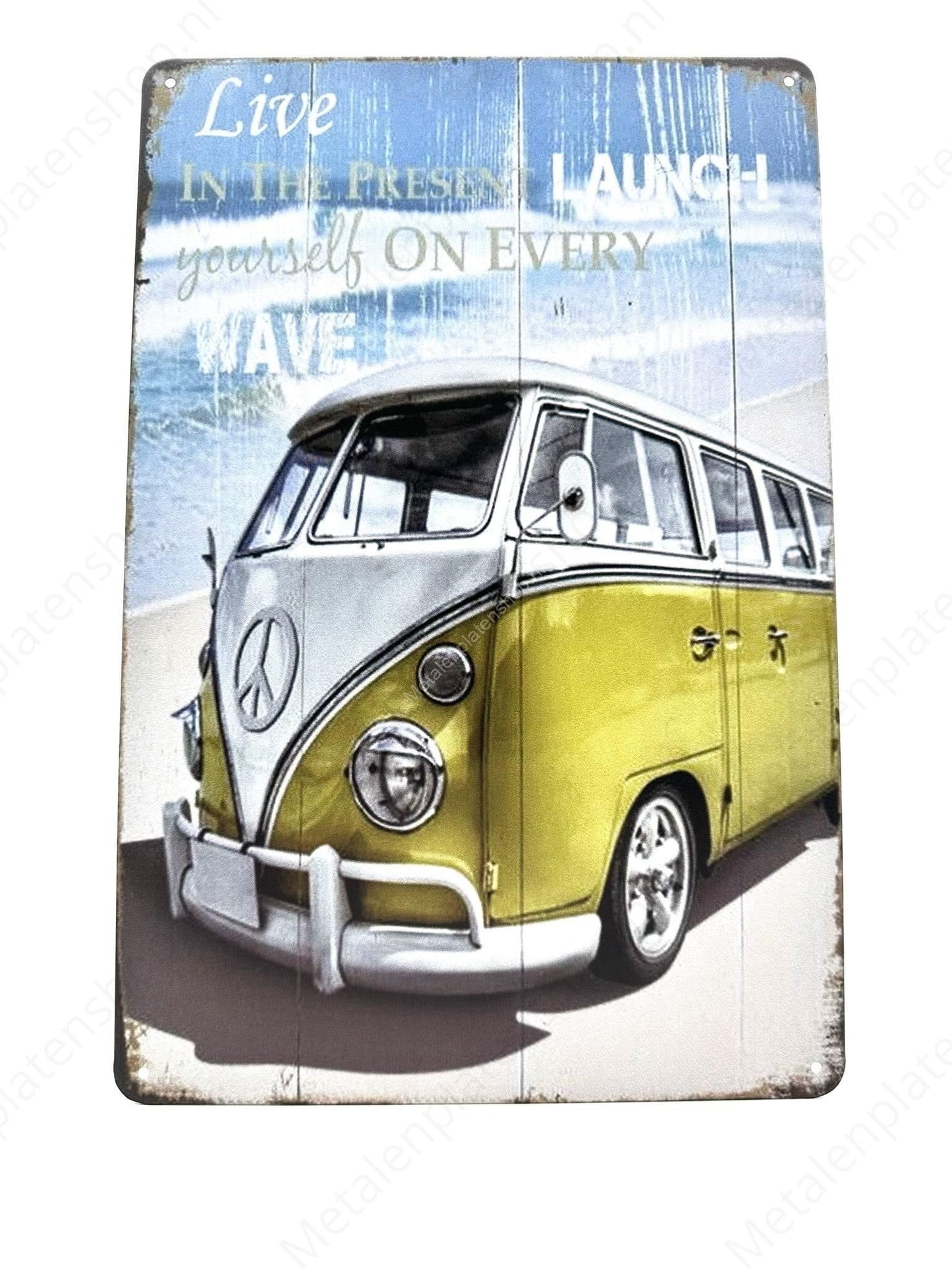 Volkswagen Transporter - Live in the present - Metal Wall Sign